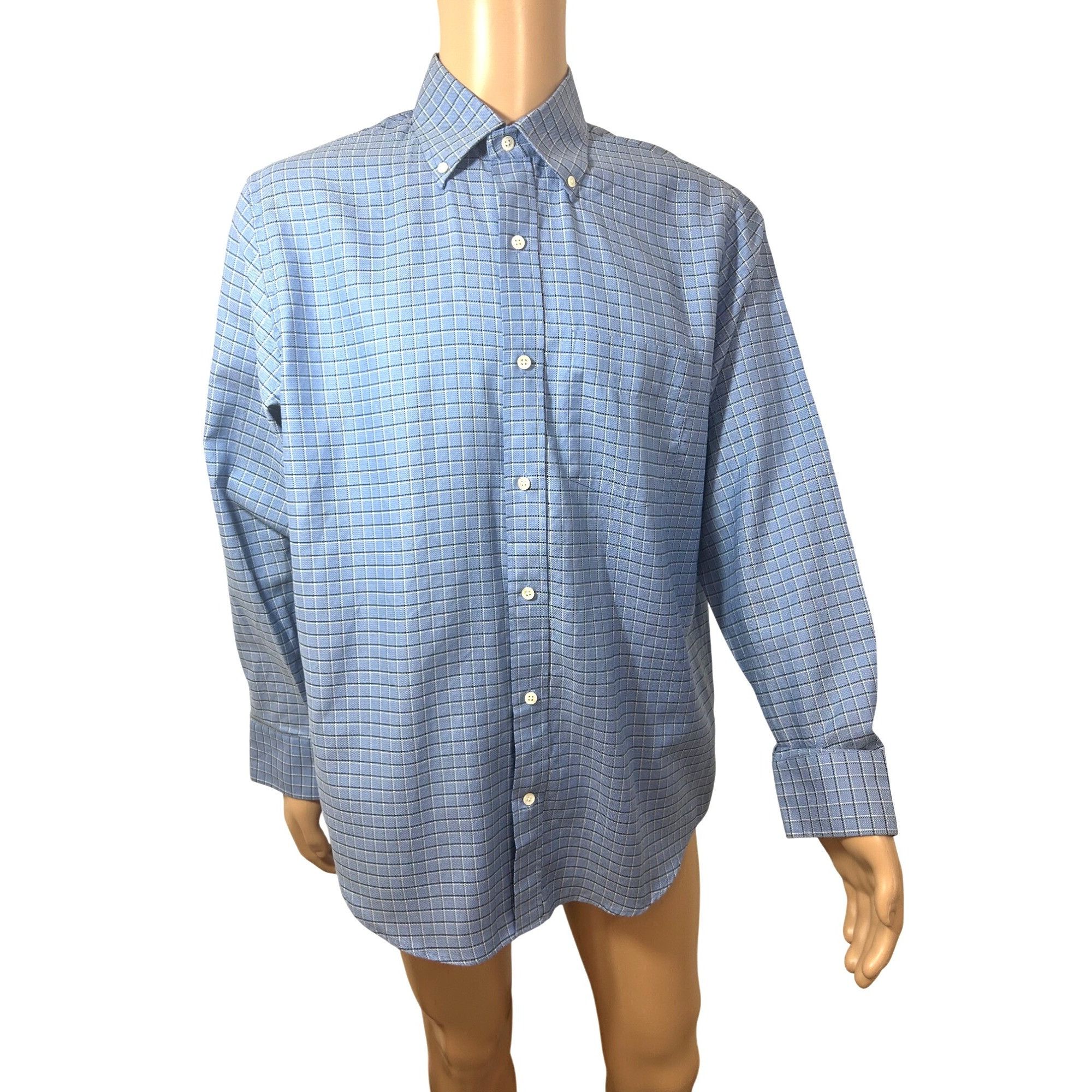 Banana Republic Banana Republic Men’s Shirt L Blue Check Long Sleeve Button Size US L / EU 52-54 / 3 - 1 Thumbnail