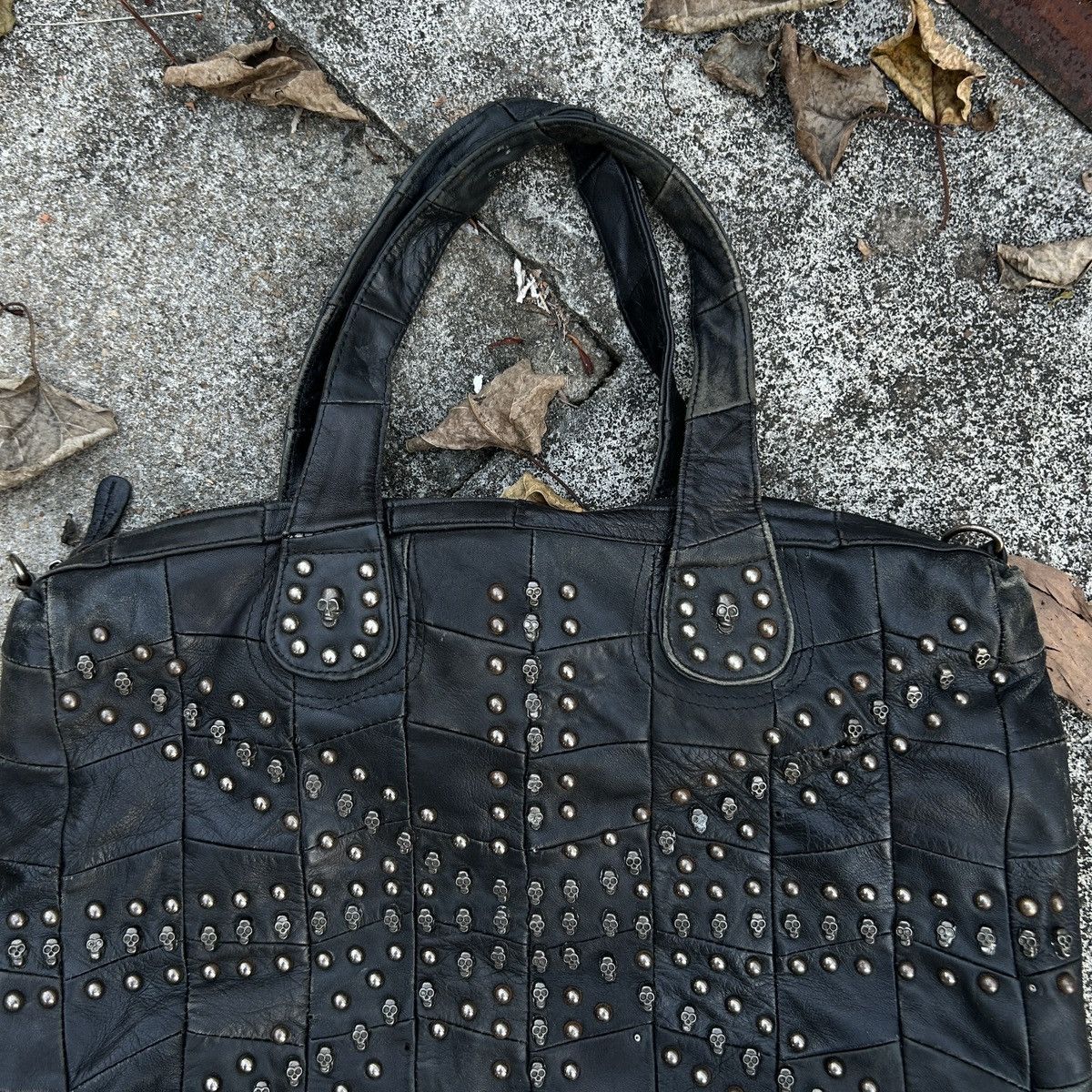 Handmade Vintage Genuine leather Bag Skull feel like chrome Size ONE SIZE - 6 Thumbnail