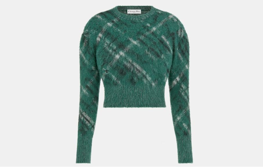 Dior o1w1db10824 Check'n' Sweater in Pine Green Size L / US 10 / IT 46 - 1 Thumbnail
