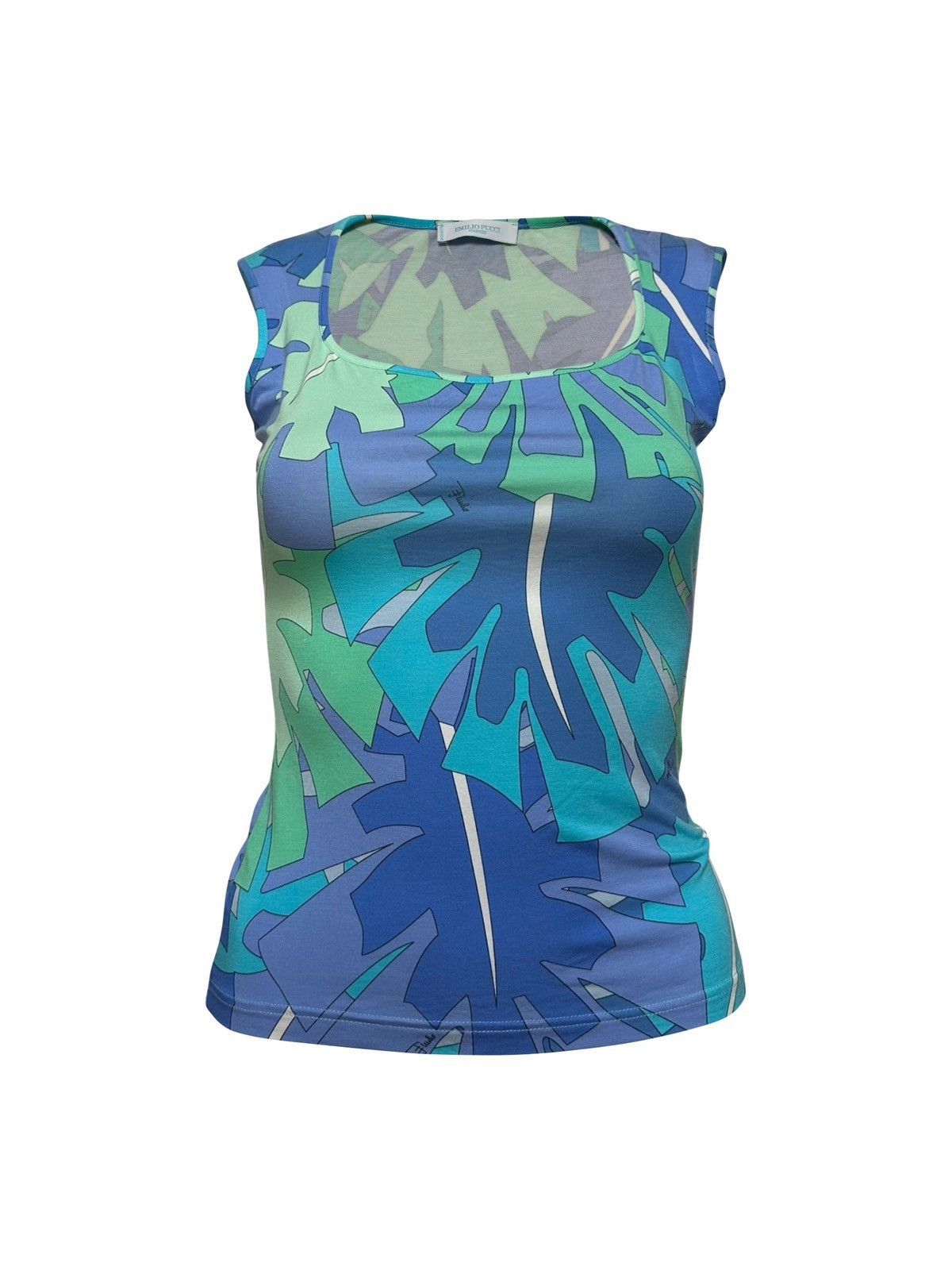 Emilio Pucci EMILIO PUCCI Spring Summer 2007 Leaf Print Tank Top Size XS / US 0-2 / IT 36-38 - 1 Thumbnail