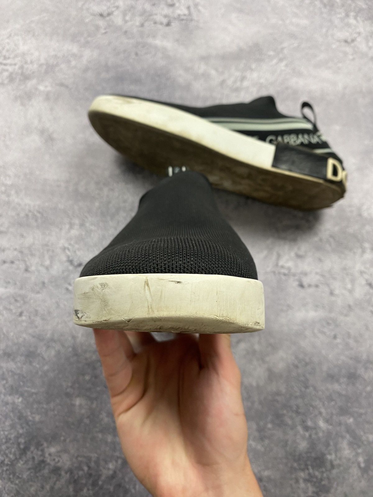 Dolce & Gabbana Dolce & Gabbana Sorrento Logo Slip On Black Sneakers D&G Size US 10 / EU 43 - 11 Thumbnail