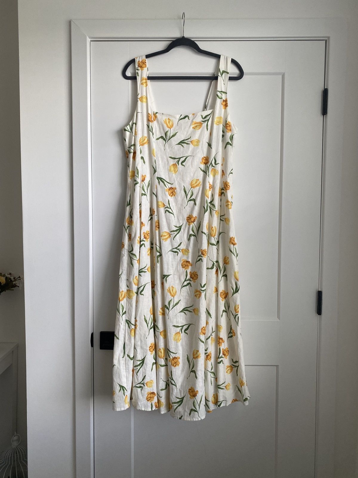 Joie JOIE SZ14 White/yellow Floral Linen blend Midi Dress-NWT Size XL / US 12-14 / IT 48-50 - 2 Thumbnail