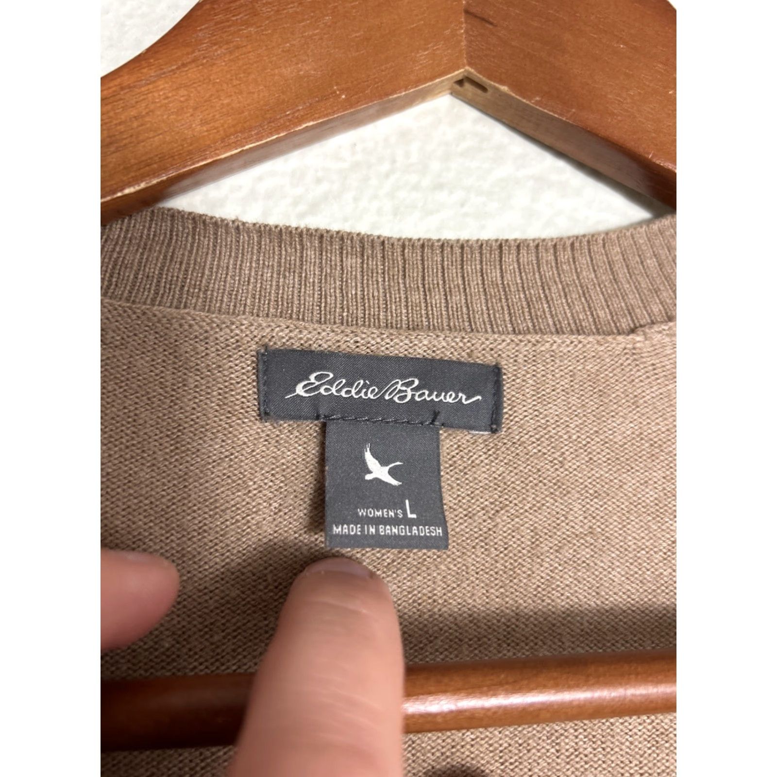 Eddie Bauer Eddie Bauer Cardigan Women L Beige Cotton Nylon Layering Sweater Mens? (No) Size L / US 10 / IT 46 - 5 Thumbnail