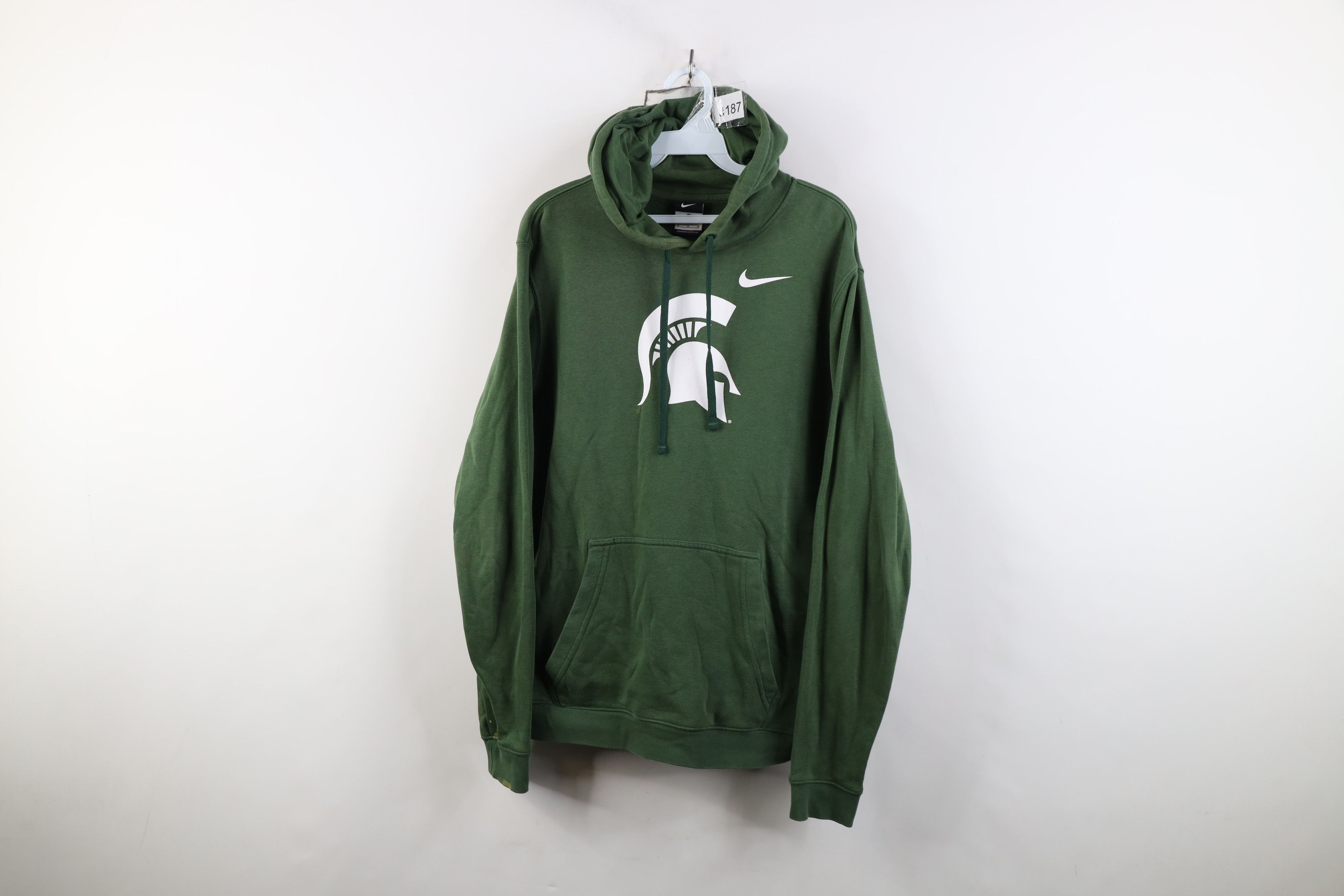 Nike Vintage Nike Swoosh Michigan State University Hoodie Green Size US M / EU 48-50 / 2 - 1 Thumbnail