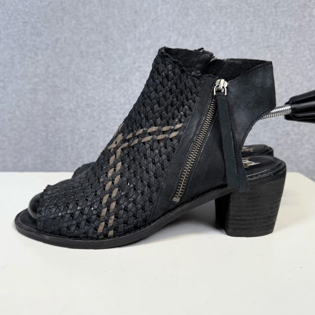 Sam Edelman Sam Edelman Boots Women 10 Open Toe Leather Brocade Caged Heels Black Size US 10 / IT 40 - 3 Thumbnail