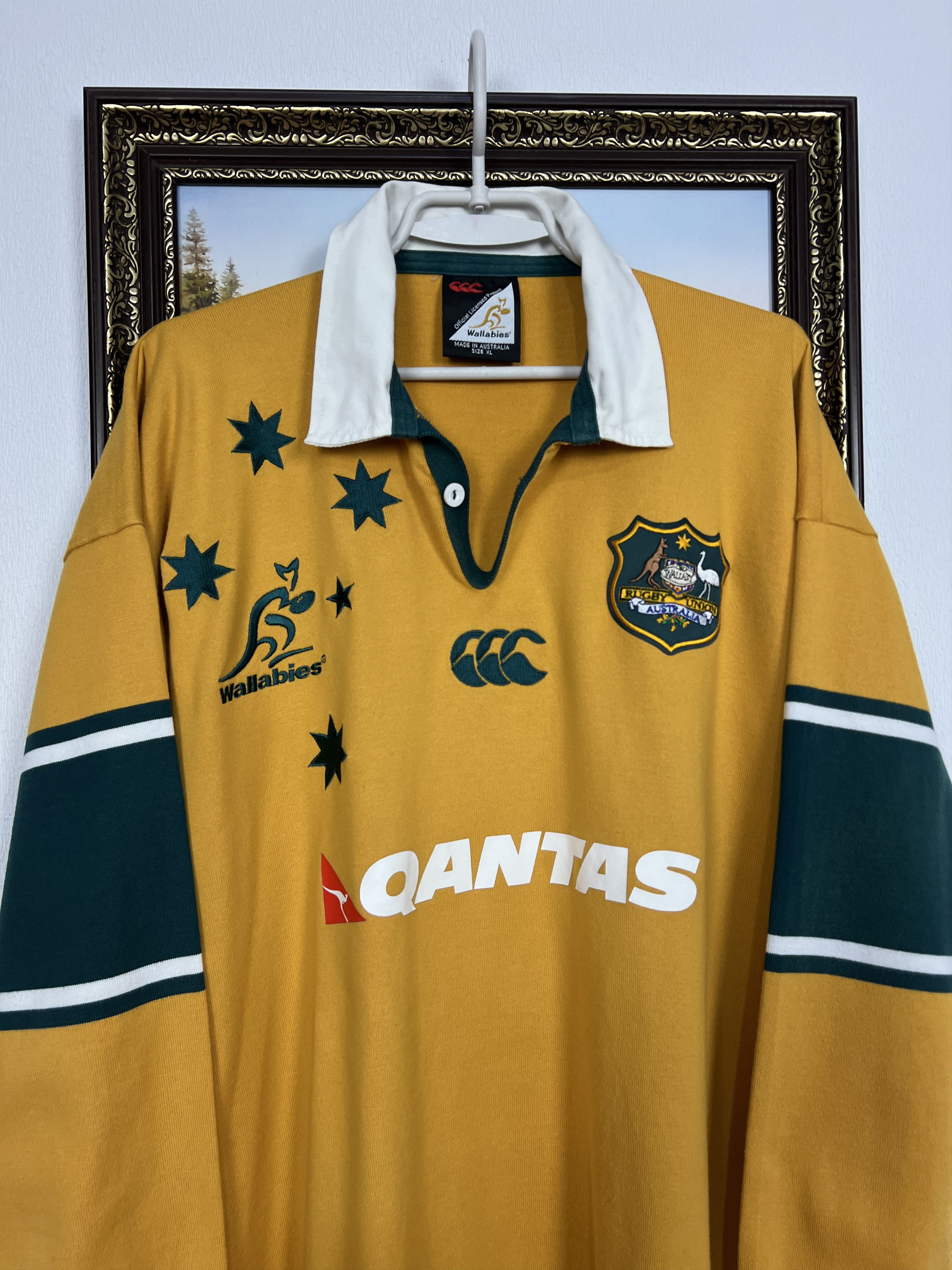 Vintage Australia Rugby Union Jersey Wallabies Shirt Long Sleeve Size US XL / EU 56 / 4 - 2 Thumbnail