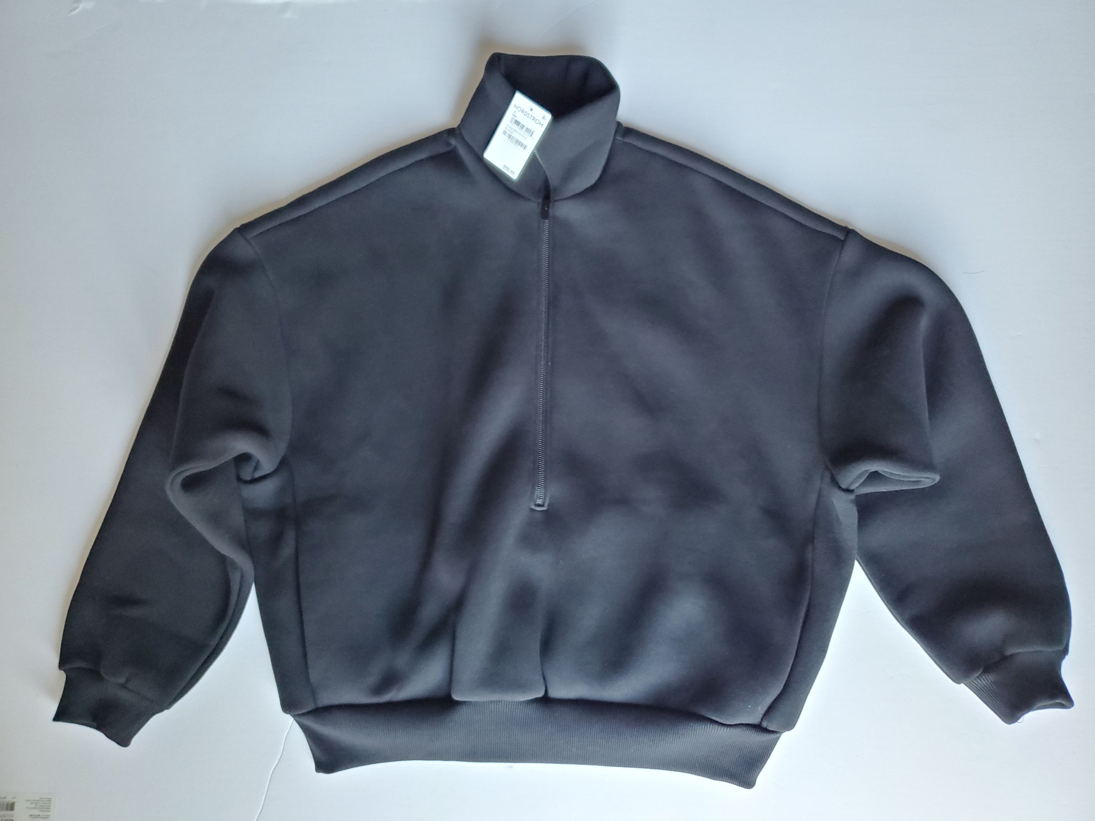 Pre-owned Fear Of God New  8th Collection Fleece Half Zip Pullover $550 In Black