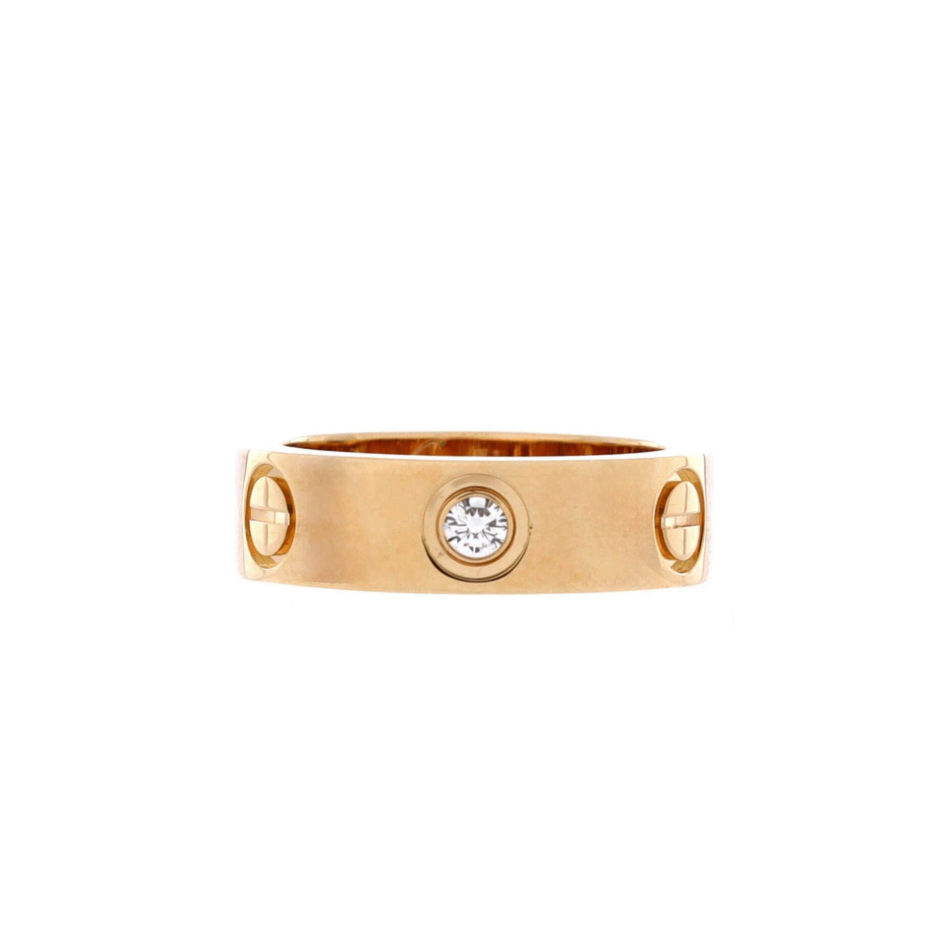 Cartier Love 3 Diamonds Band Ring Size ONE SIZE - 1 Thumbnail