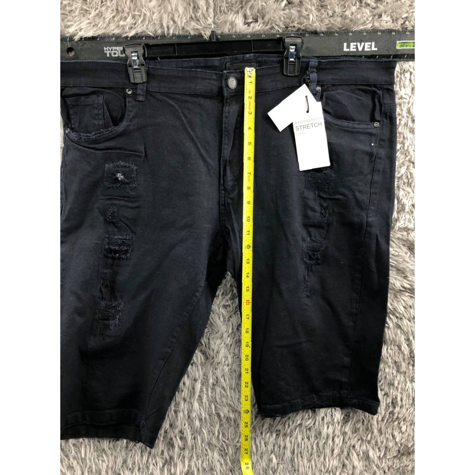 Vintage Bleeker & Mercer Bermuda Shorts Mens Slim Mid Rise Dark Navy Blue 42 Denim Cotton Blend 5-Pocket Style Bermuda Casual Everyday Size US 42 / EU 58 - 3 Thumbnail