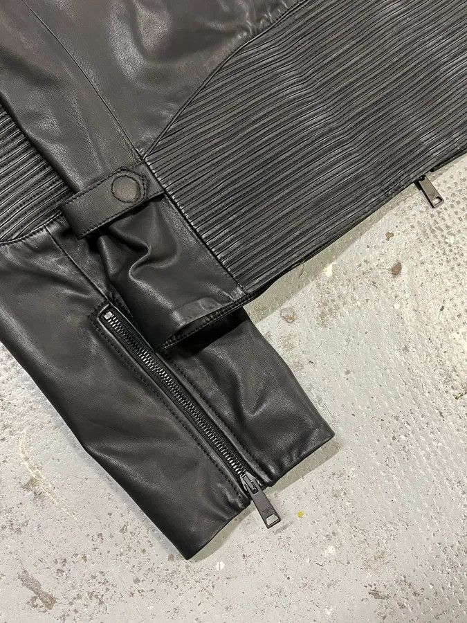 Emporio Armani SS2017 Emporio Armani Biker Padded Black Leather Jacket Size US M / EU 48-50 / 2 - 7 Thumbnail