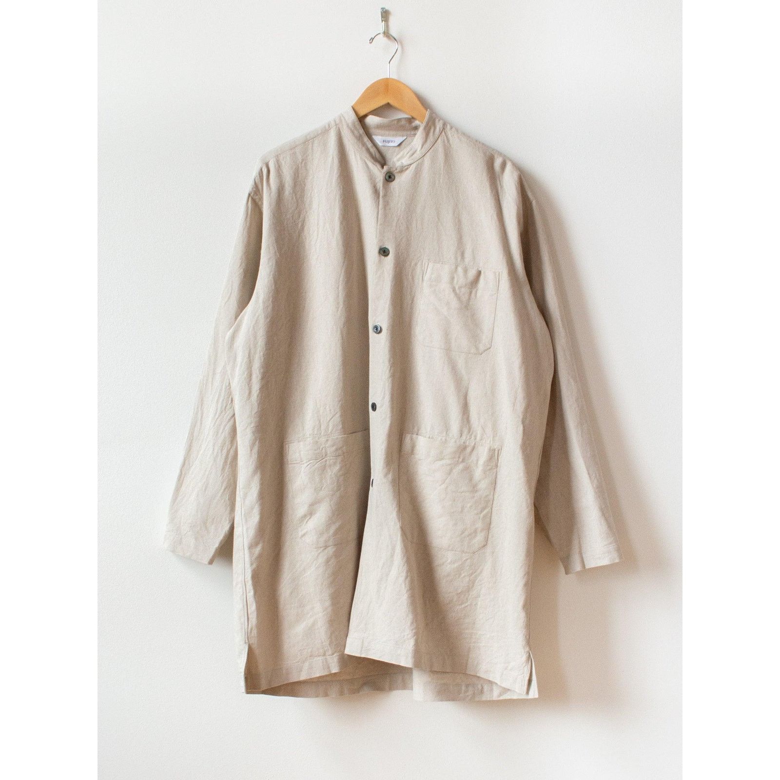 Fujito Shirt Coat Natural Linen Cotton Canvas Japan Size 4 L/XL NWT Size US L / EU 52-54 / 3 - 1 Thumbnail