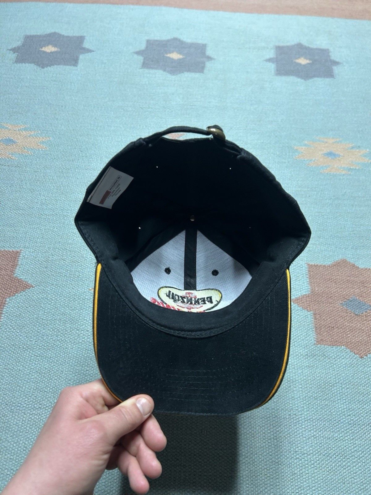 Vintage Vtg strapback hat Pennzoil Racing logo nascar black cotton Size ONE SIZE - 5 Thumbnail