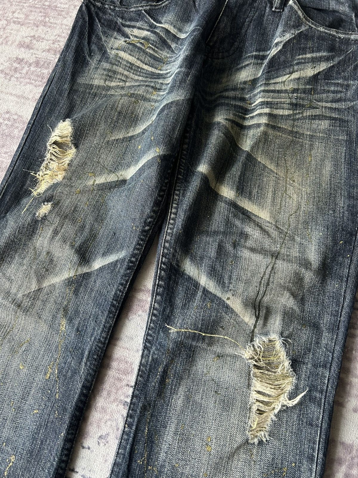 If Six Was Nine Midas Flared Punk Mudwash Jeans Size US 32 / EU 48 - 8 Thumbnail