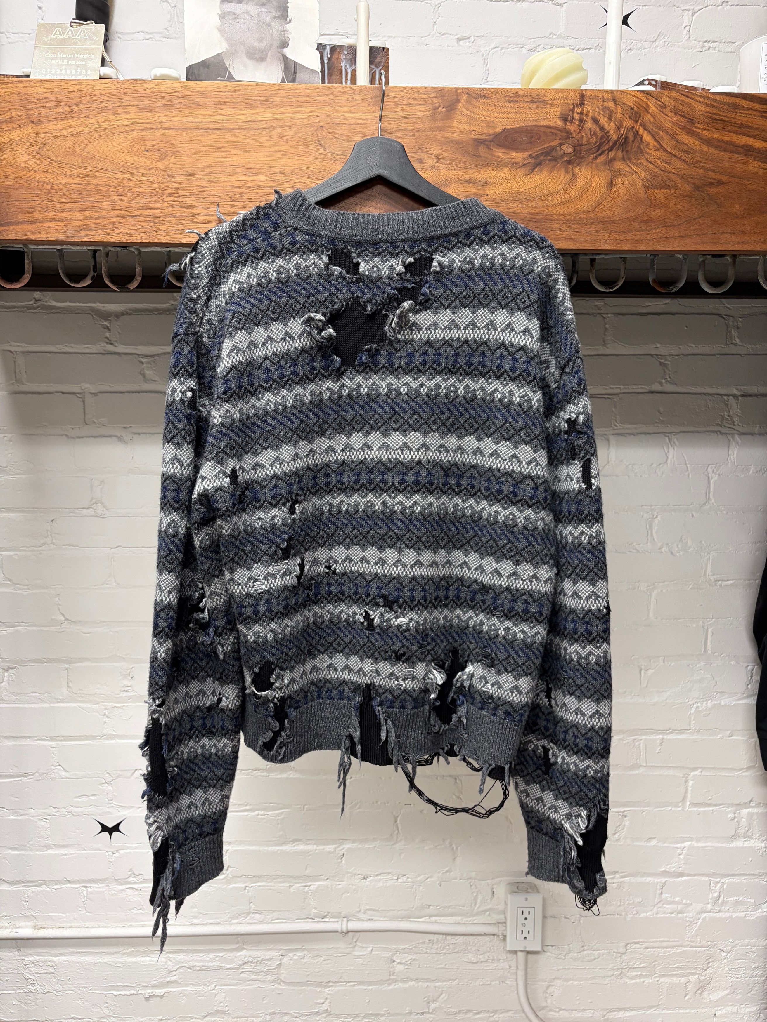 Balenciaga AW2021 Balenciaga ‘Fair Isle’ Distressed Knit Sweater Size US M / EU 48-50 / 2 - 4 Thumbnail