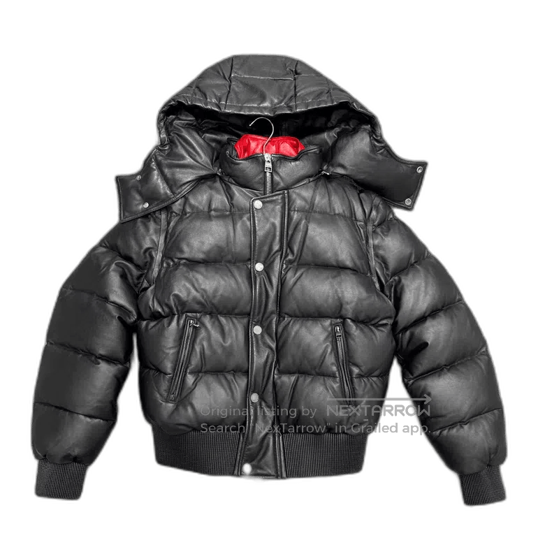 Alexander McQueen Leather Puffer Jacket-yf.