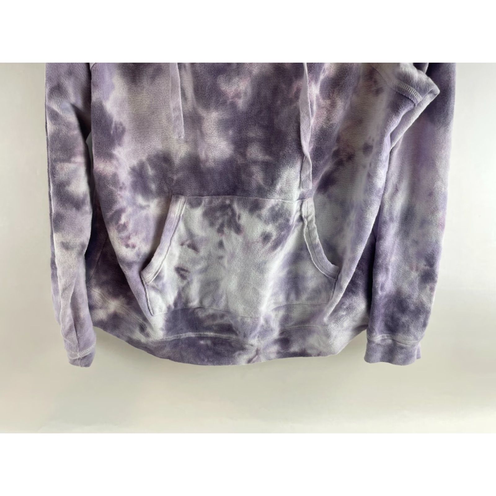 Vintage Maurices Hoodie Sweater Women’s Size M Purple White Tie Dye Pullover V-Neck Long Sleeve Knit Regular Size M / US 6-8 / IT 42-44 - 4 Thumbnail