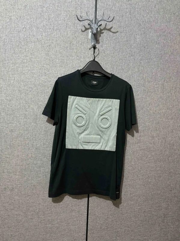 Fendi Fendi Black Cotton Monster Embroidered T-Shirt 0089 Size US S / EU 44-46 / 1 - 1 Thumbnail