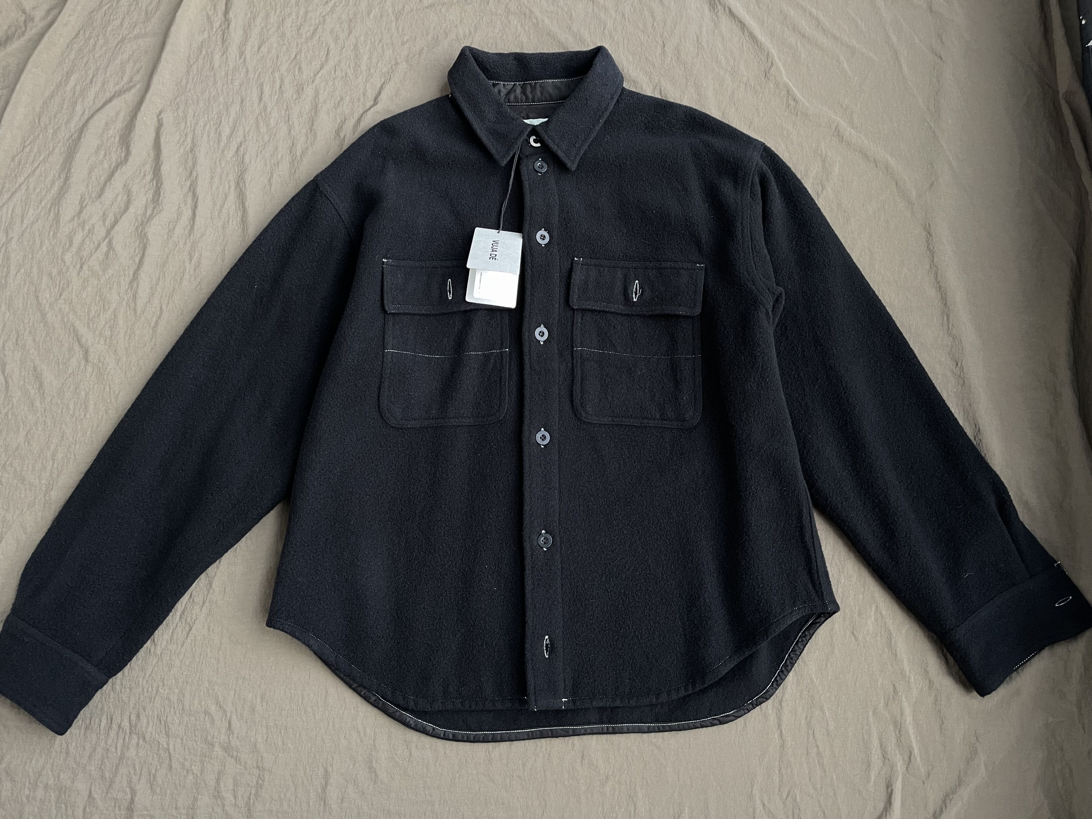 image of Cmmawear x Vuja De Vujade Kimono-Dyed Alpaca Wool Overshirt, Men's (Size Large)