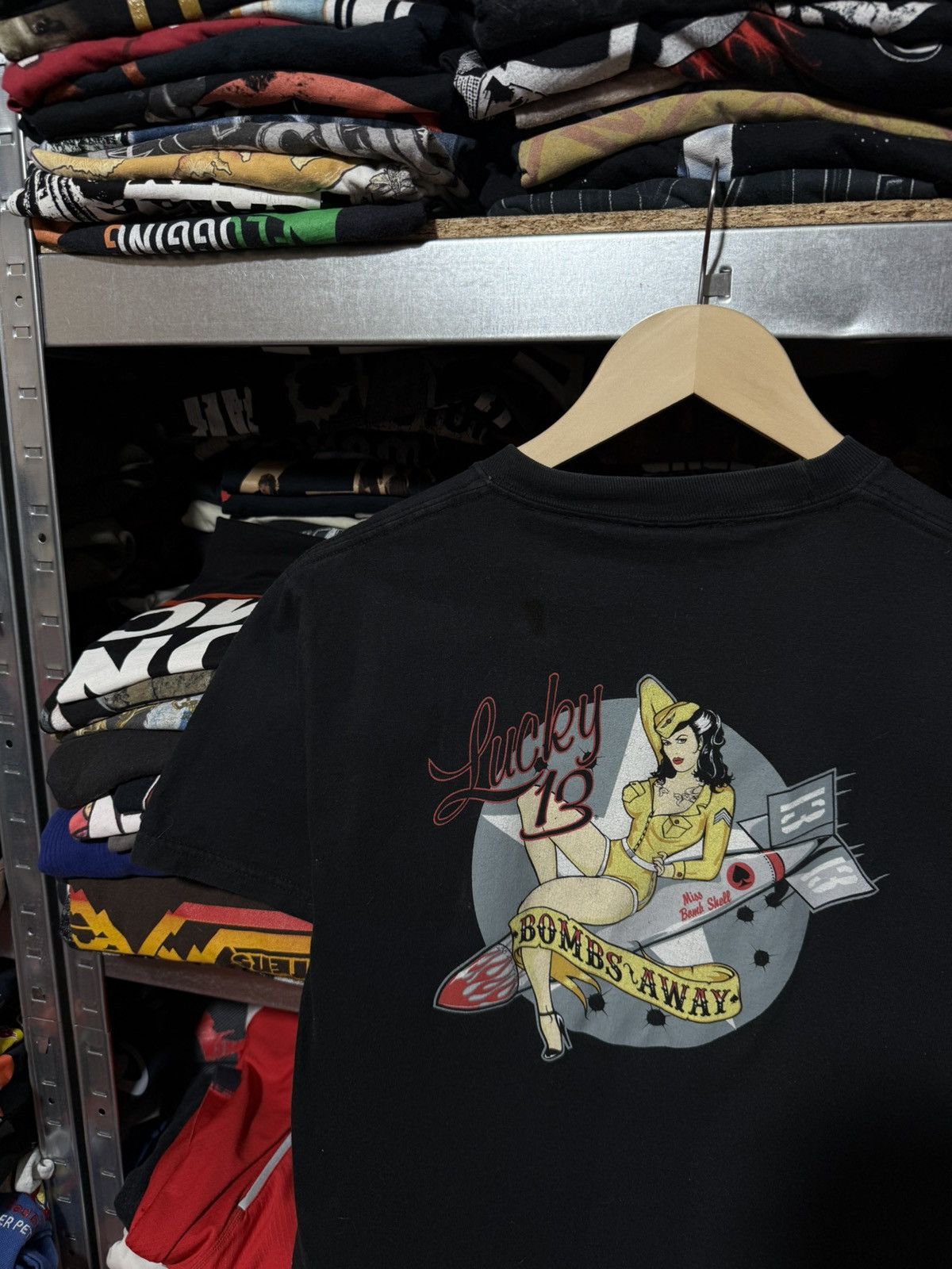 Lucky Brand Vintage 2000s Lucky 13 Pin Up Girl Ghoul Haunted T-Shirt Y2K Size US S / EU 44-46 / 1 - 3 Thumbnail