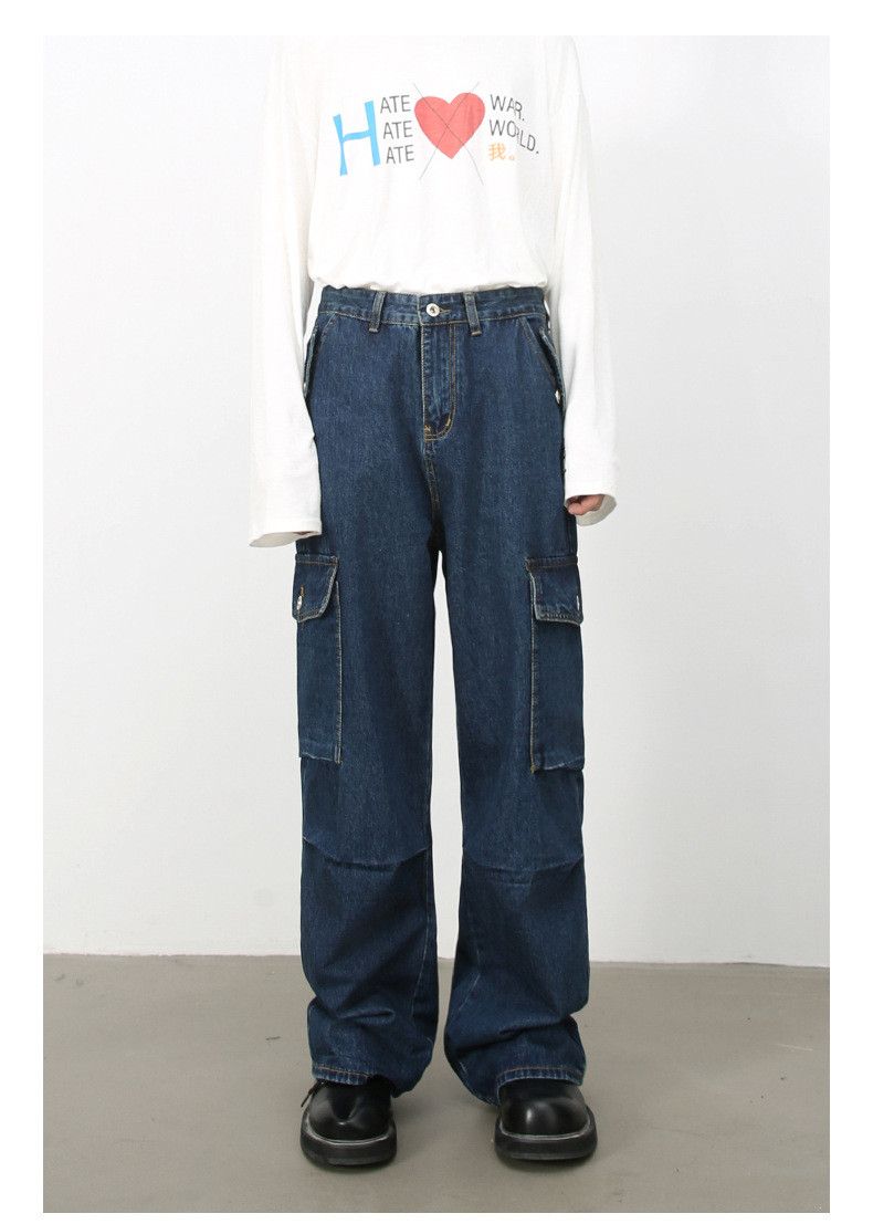 Japanese Brand × Jean American retro loose straight casual versatile cargo jeans Size US 32 / EU 48 - 1 Thumbnail