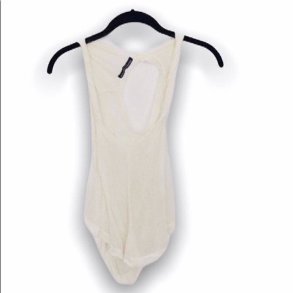 Brandy Melville Brandy Melville White Tank Top OS Keyhole Back Semi Sheer Bu Size ONE SIZE - 1 Thumbnail