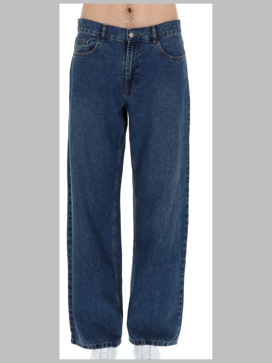 Palm Angels PALM ANGELS JEANS "CURVED LOGO" - DENIM (JEANS 32) Size US 32 / EU 48 - 1 Thumbnail