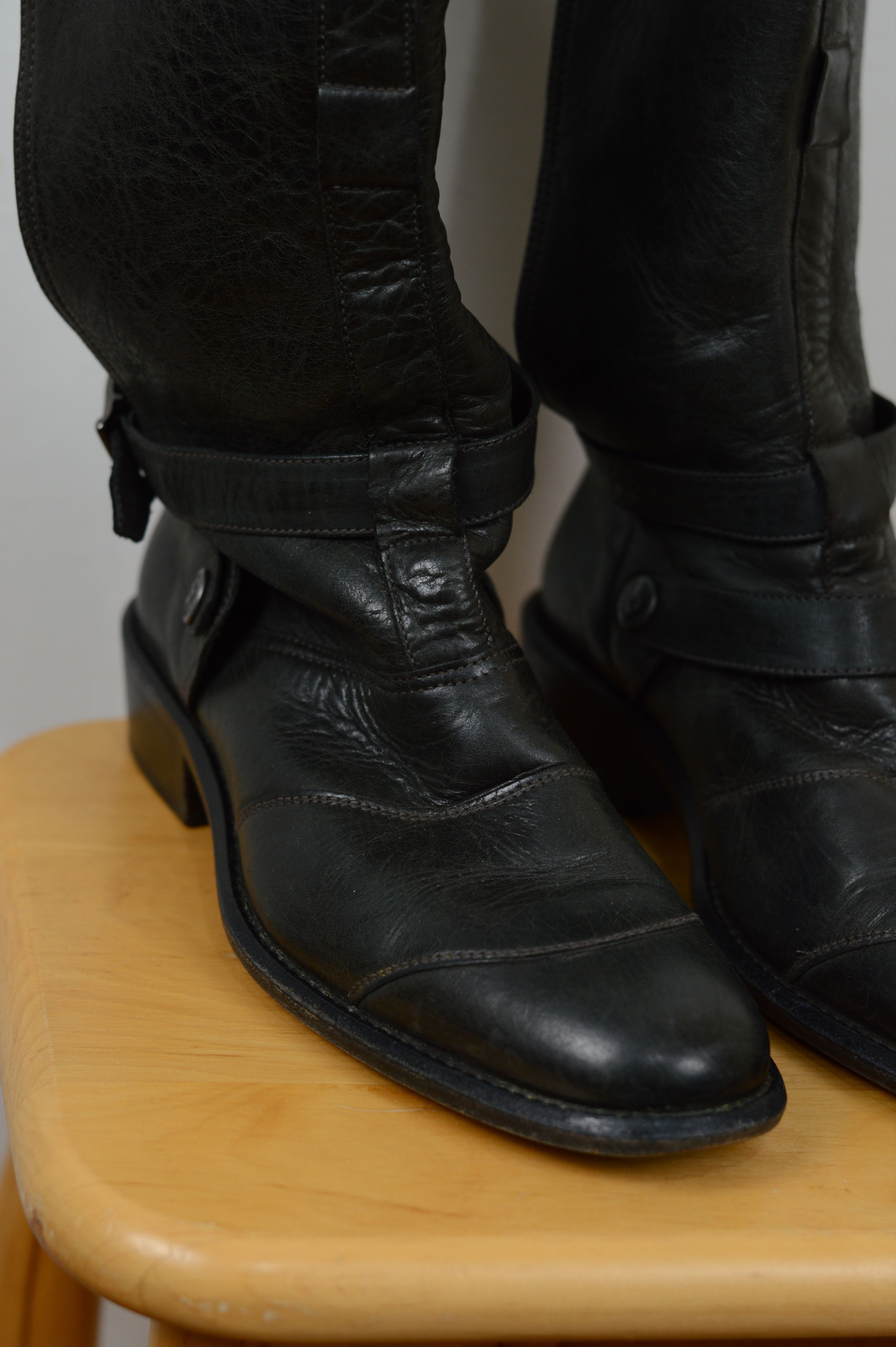 Belstaff Belstaff Taupe Leather Motorcycle Boots Buckle Block Heel Size US 10 / IT 40 - 5 Thumbnail