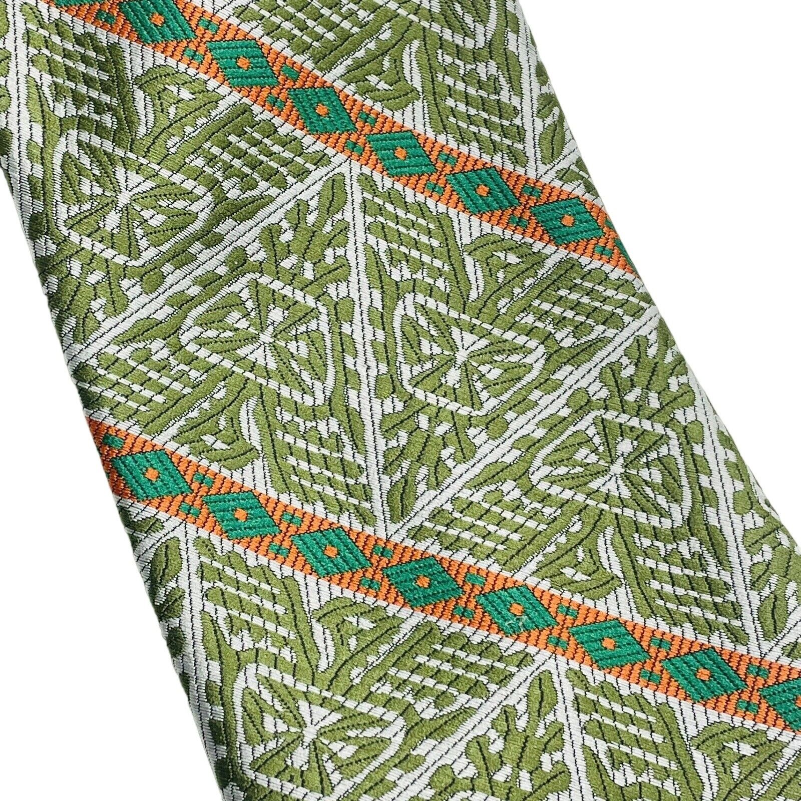 Vintage The Huckster Mens Necktie Green Orange Neck Tie Size ONE SIZE - 6 Thumbnail
