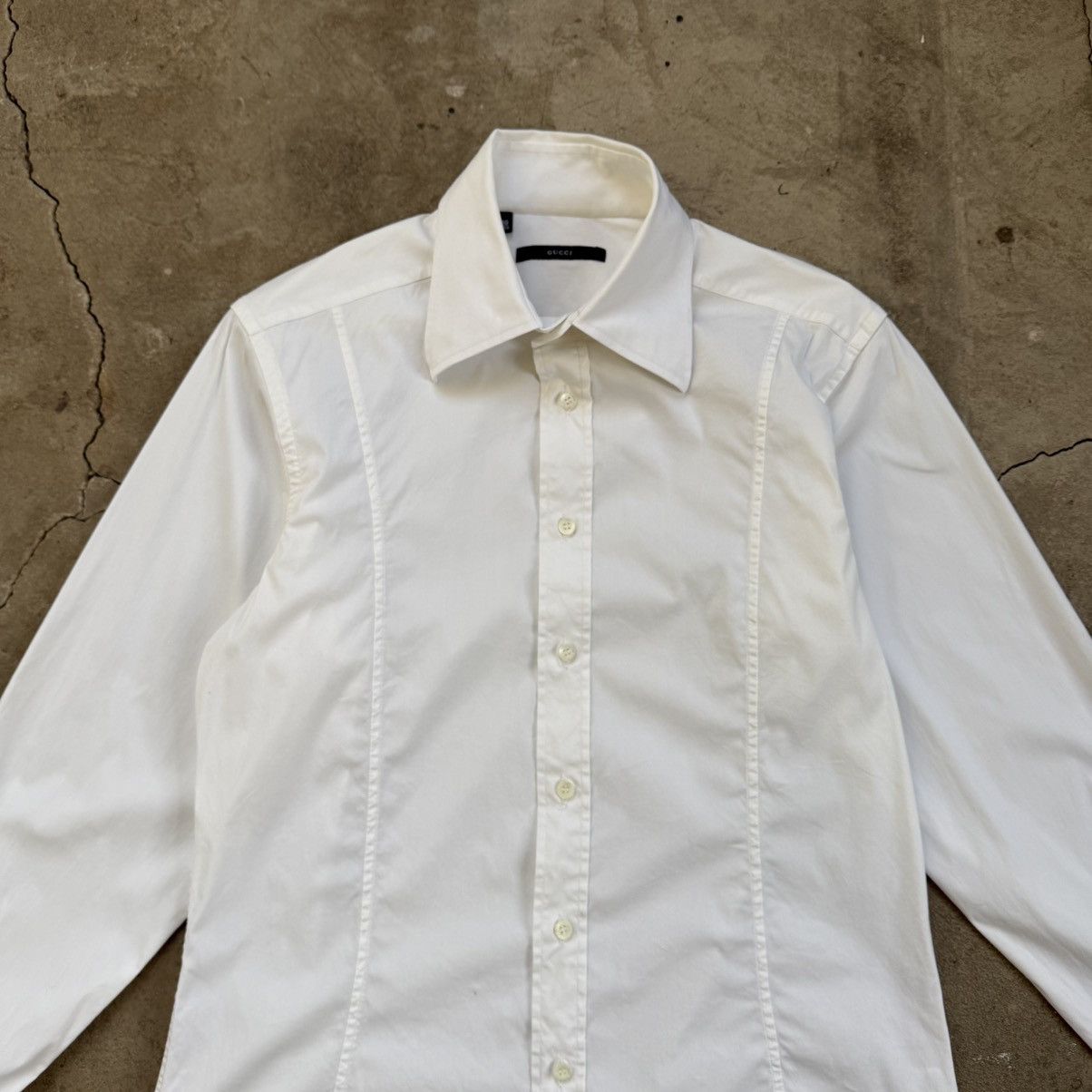 Gucci Vintage Gucci Tom Ford White Stretch Button Up Shirt Size US L / EU 52-54 / 3 - 2 Thumbnail
