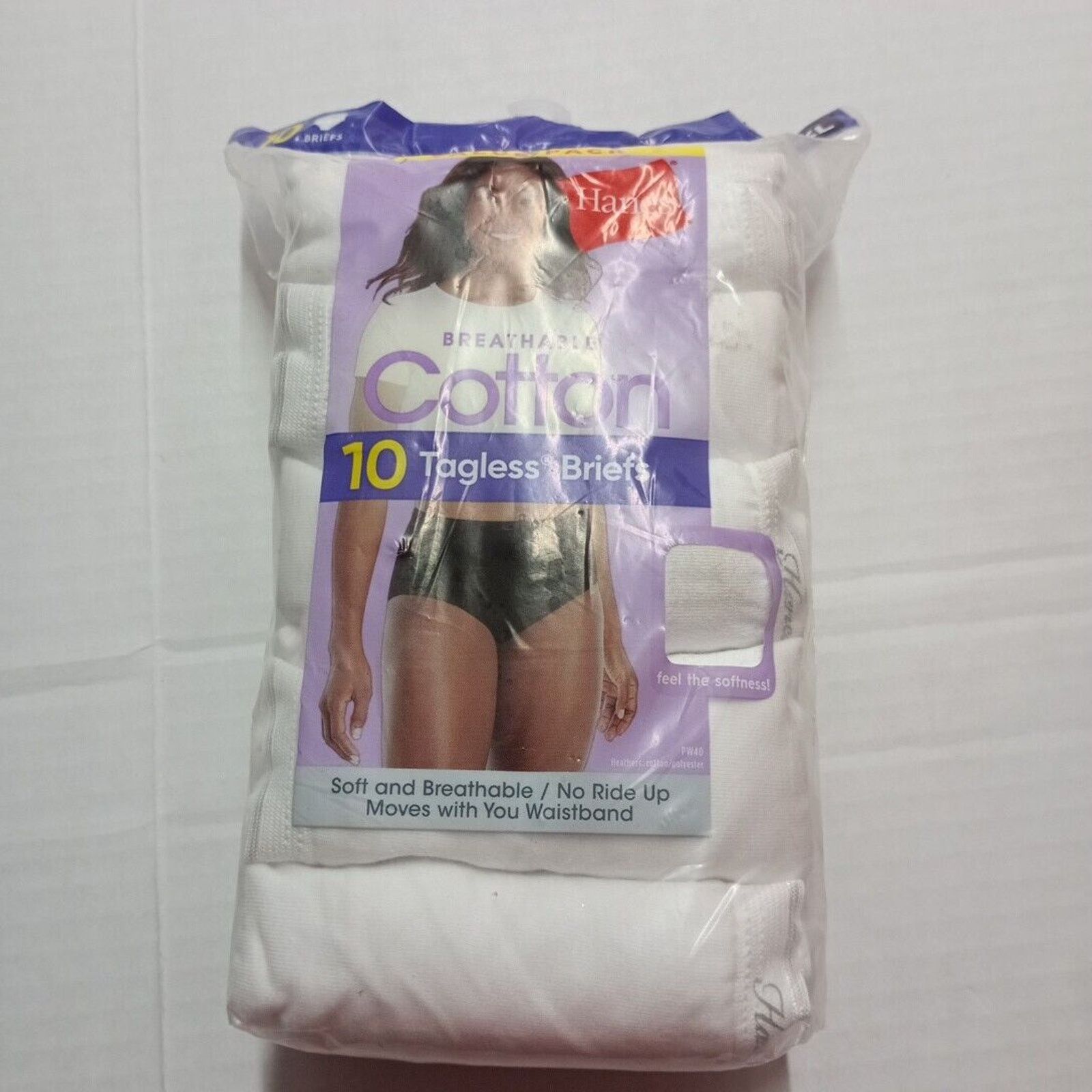 Hanes Hanes Womens 10-Pack Cotton Briefs Panties Size 9/2XL White Size ONE SIZE - 4 Thumbnail