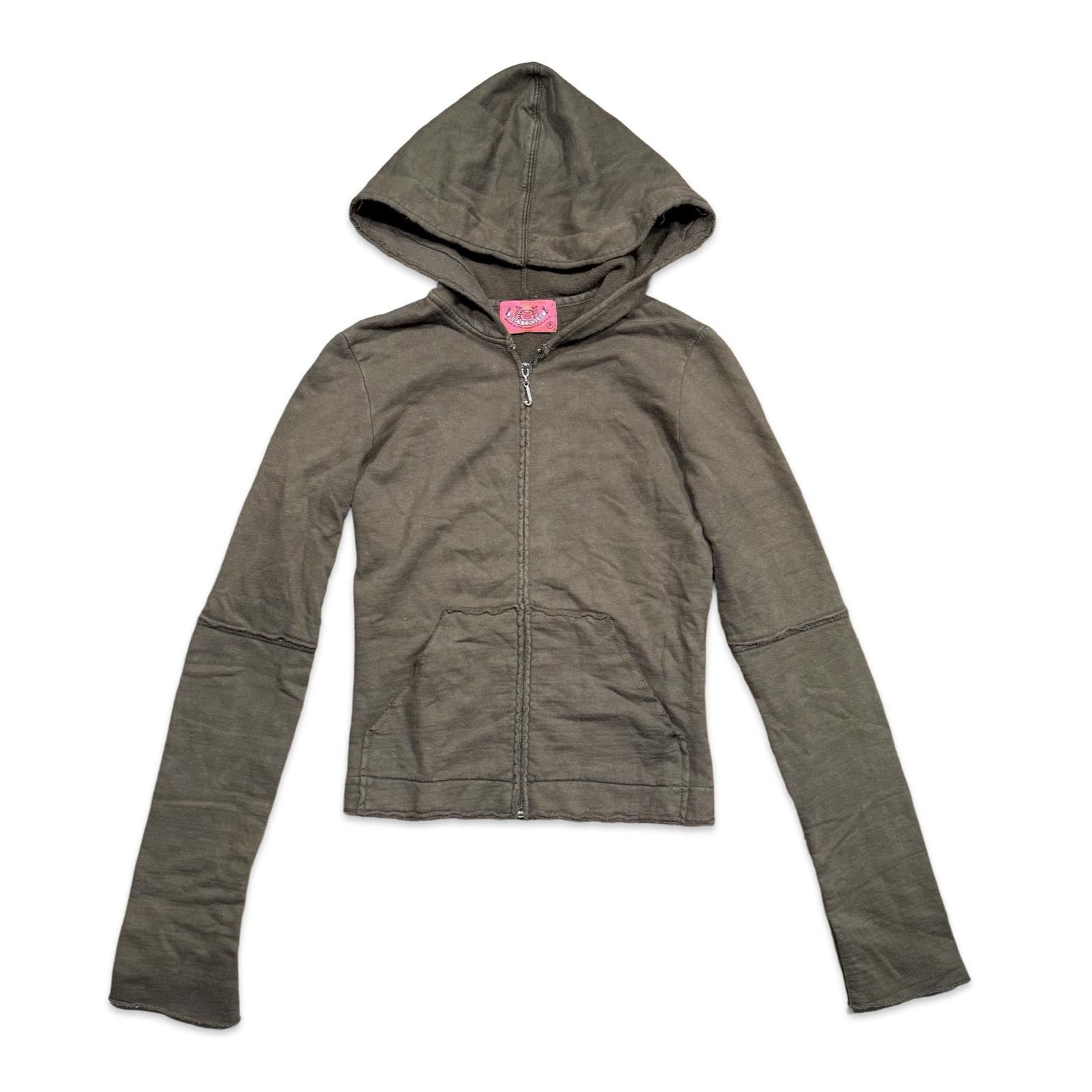 Juicy Couture Jeans Juicy Couture Y2K Olive Green Brown Zip-Up Hoodie Size XS / US 0-2 / IT 36-38 - 1 Thumbnail