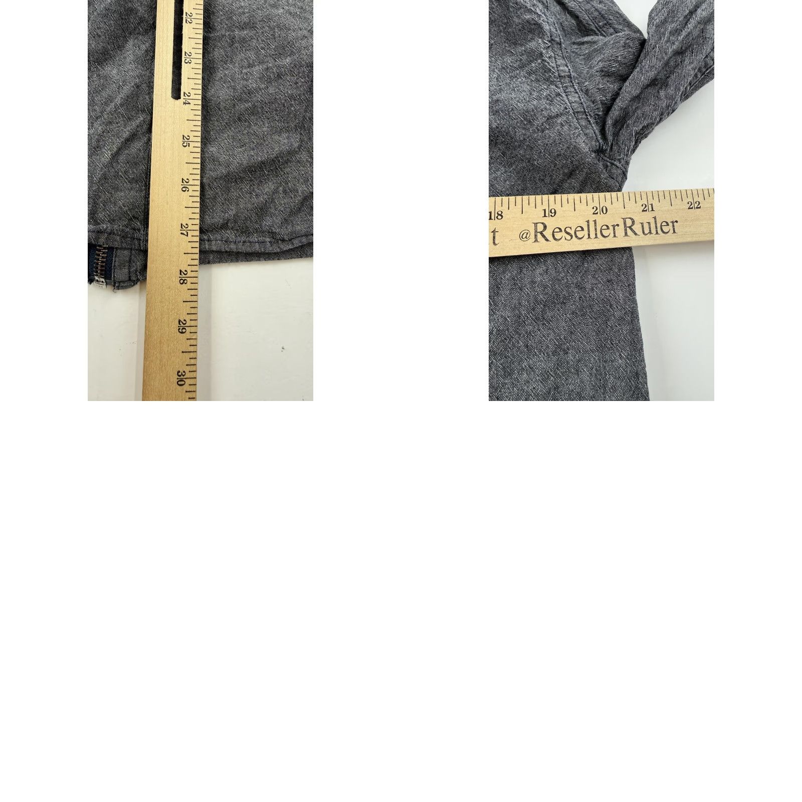 Carbon2Cobalt carbon2cobalt Shirt Mens Medium Gray Long Sleeve Zip Front Cotton Chambray Size US M / EU 48-50 / 2 - 8 Thumbnail