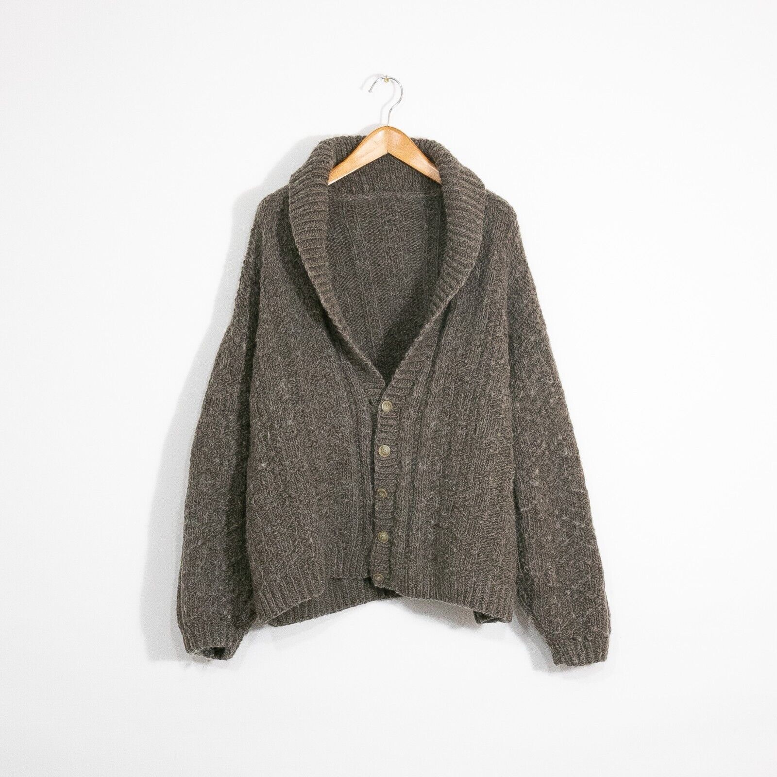 Vintage Vintage Shawl Collar Wool Cardigan Sweater Mens 2XL - Brown Size US XXL / EU 58 / 5 - 1 Thumbnail
