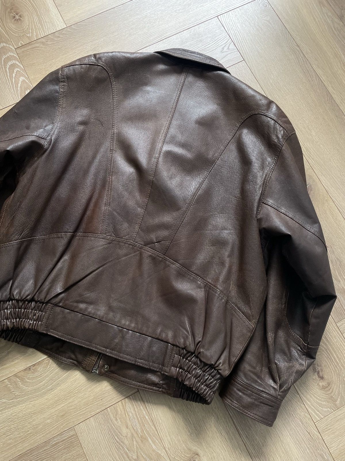 Vintage Vintage Y2k Black Real Leather Zip Bomber Jacket Avant Garde Size US XL / EU 56 / 4 - 8 Thumbnail