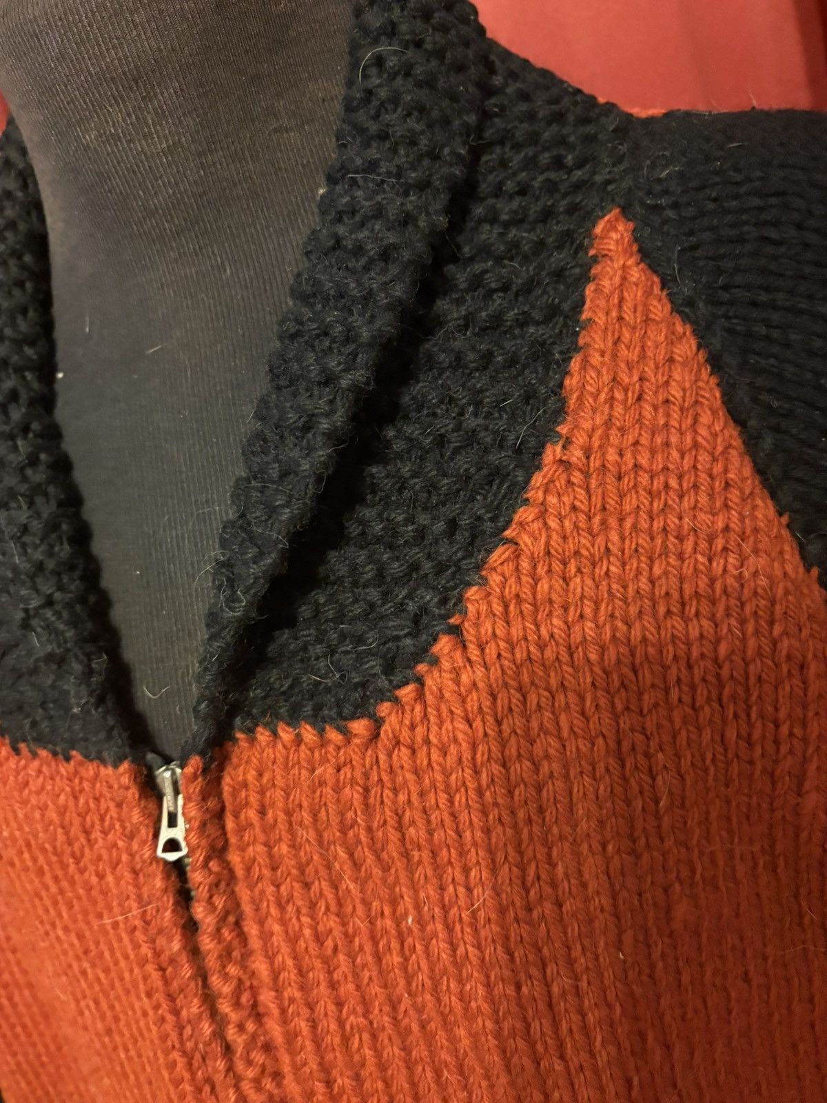 Vintage Vintage Two Tone Cowichan Sweater Jacket 60s Wool Boho Chic Size US XL / EU 56 / 4 - 4 Thumbnail