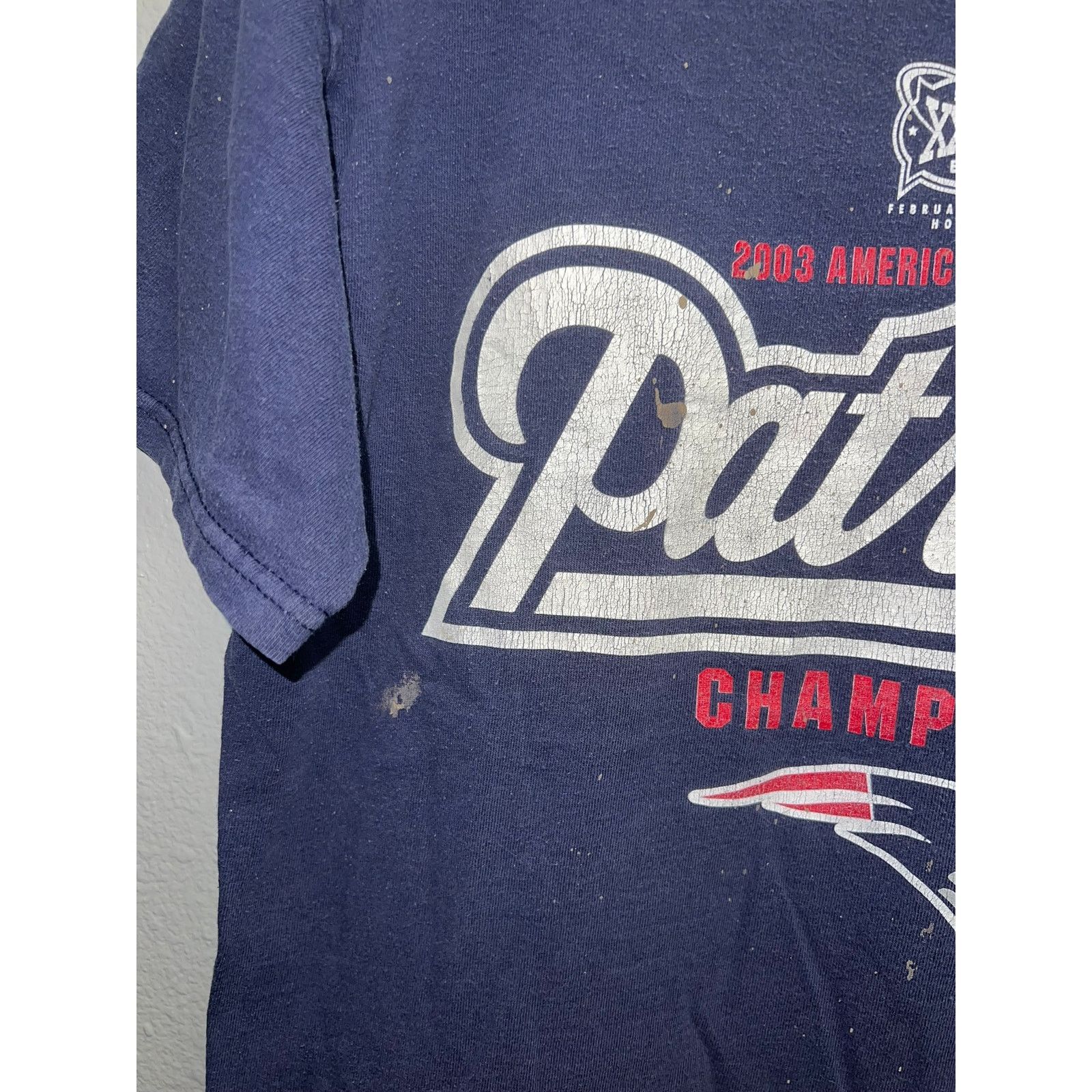 Delta Vintage New England Patriots Shirt Super Bowl AFC Tee 2003 Size US M / EU 48-50 / 2 - 3 Thumbnail
