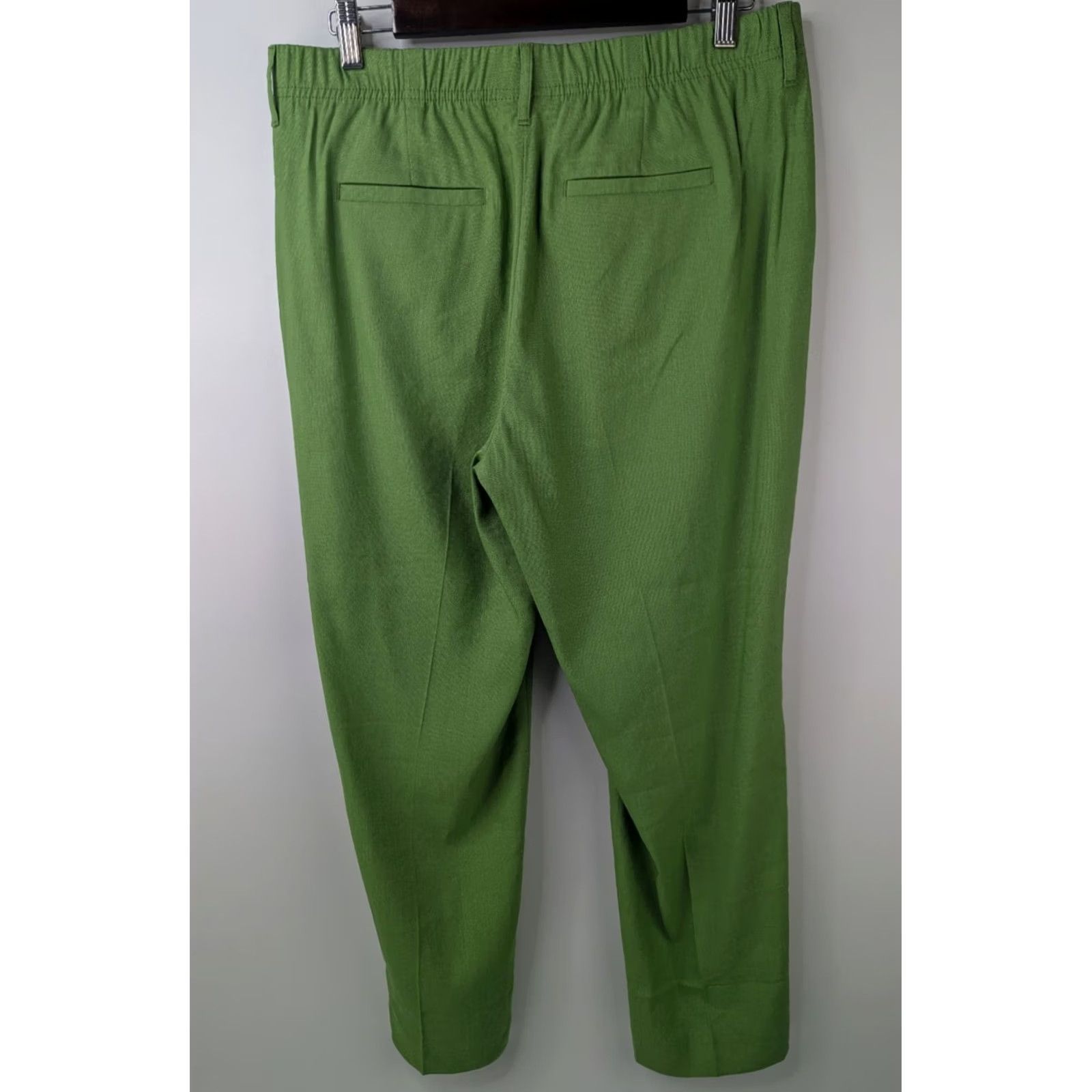 J. Jill J. Jill Linen Stretch Pants Women Medium Green Cropped Pull On Lightweight Casual Beach Summer Vacation style Cropped Pockets Womens Size 32" / US 10 / IT 46 - 4 Thumbnail
