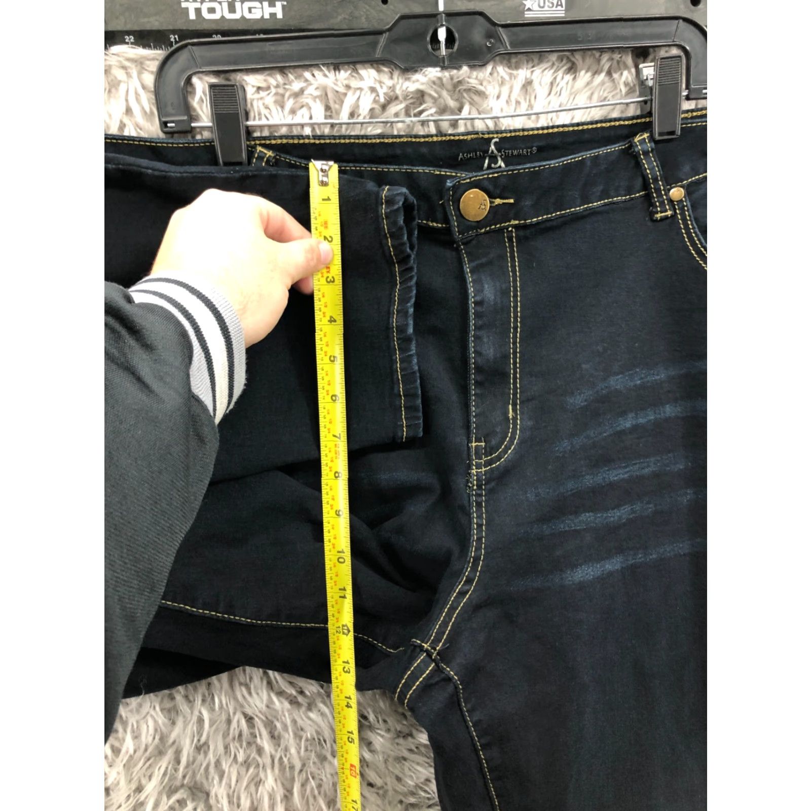 Vintage VINTAGE Ashley Stewart Sky High Ankle Jeans Size 28 Tall Womens Dark Blue Denim Size 28" / US 6 / IT 42 - 4 Thumbnail