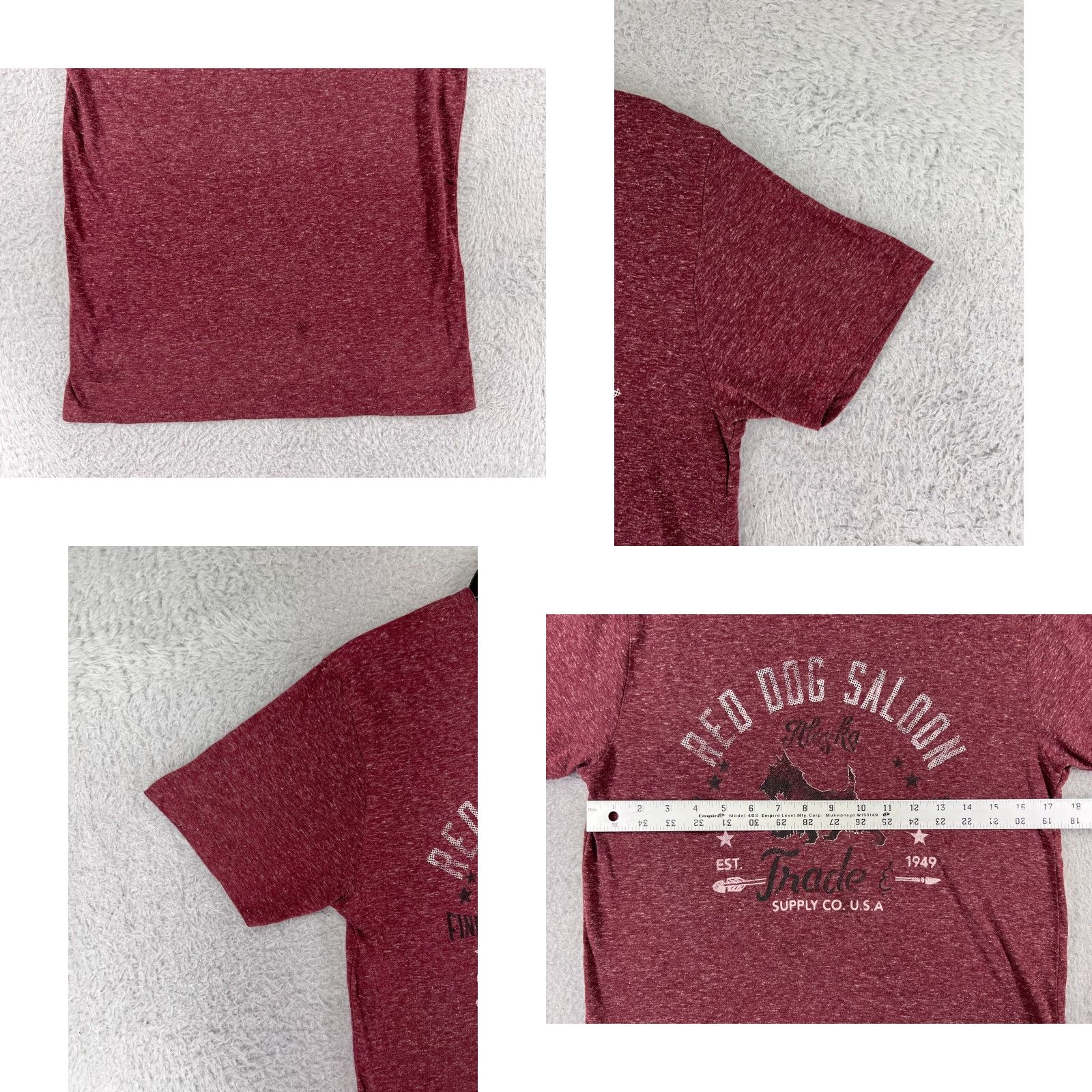 Vintage Red Dog Saloon Shirt Womens M Red Short Sleeve Crew Neck Polyester Jersey Made USA Size M / US 6-8 / IT 42-44 - 8 Thumbnail