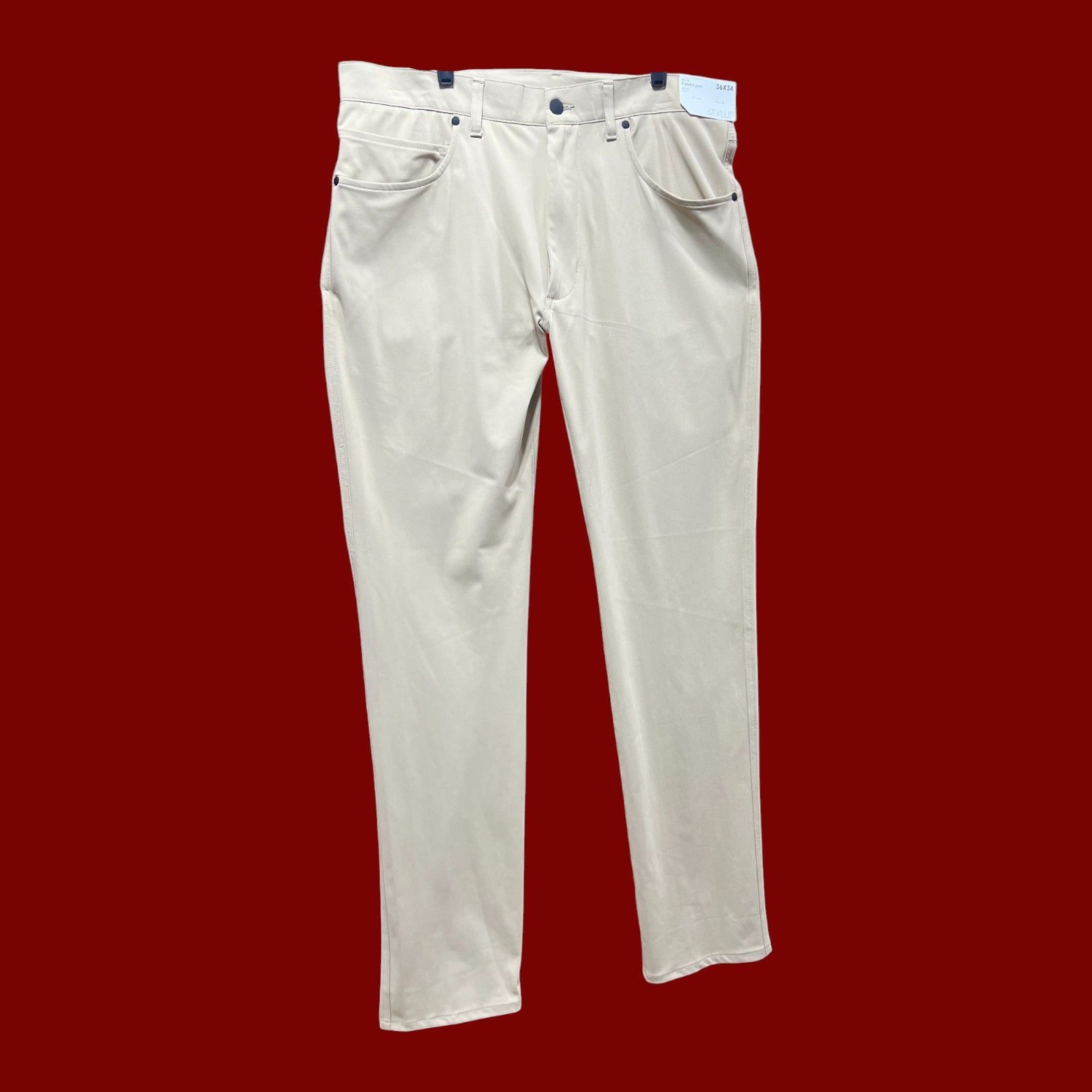 Other Stylus - Men's Slim Fit Flat Front Chino Pants - 5 Pockets - Size US 36 / EU 52 - 15 Thumbnail