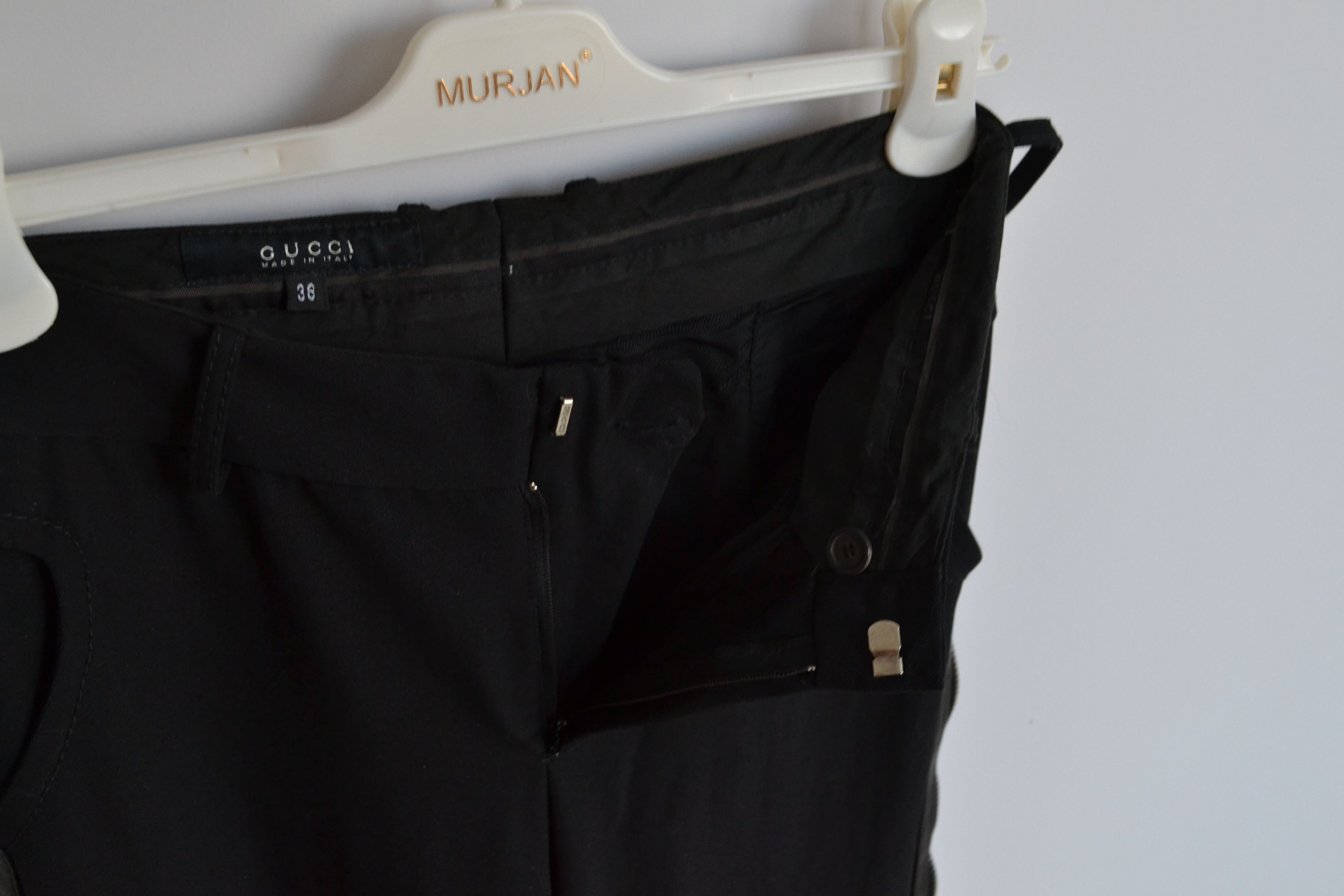 Gucci GUCCI Pants Wool Leather Ful Zip Vintage Black TOM FORD Size 26" / US 2 / IT 38 - 10 Thumbnail