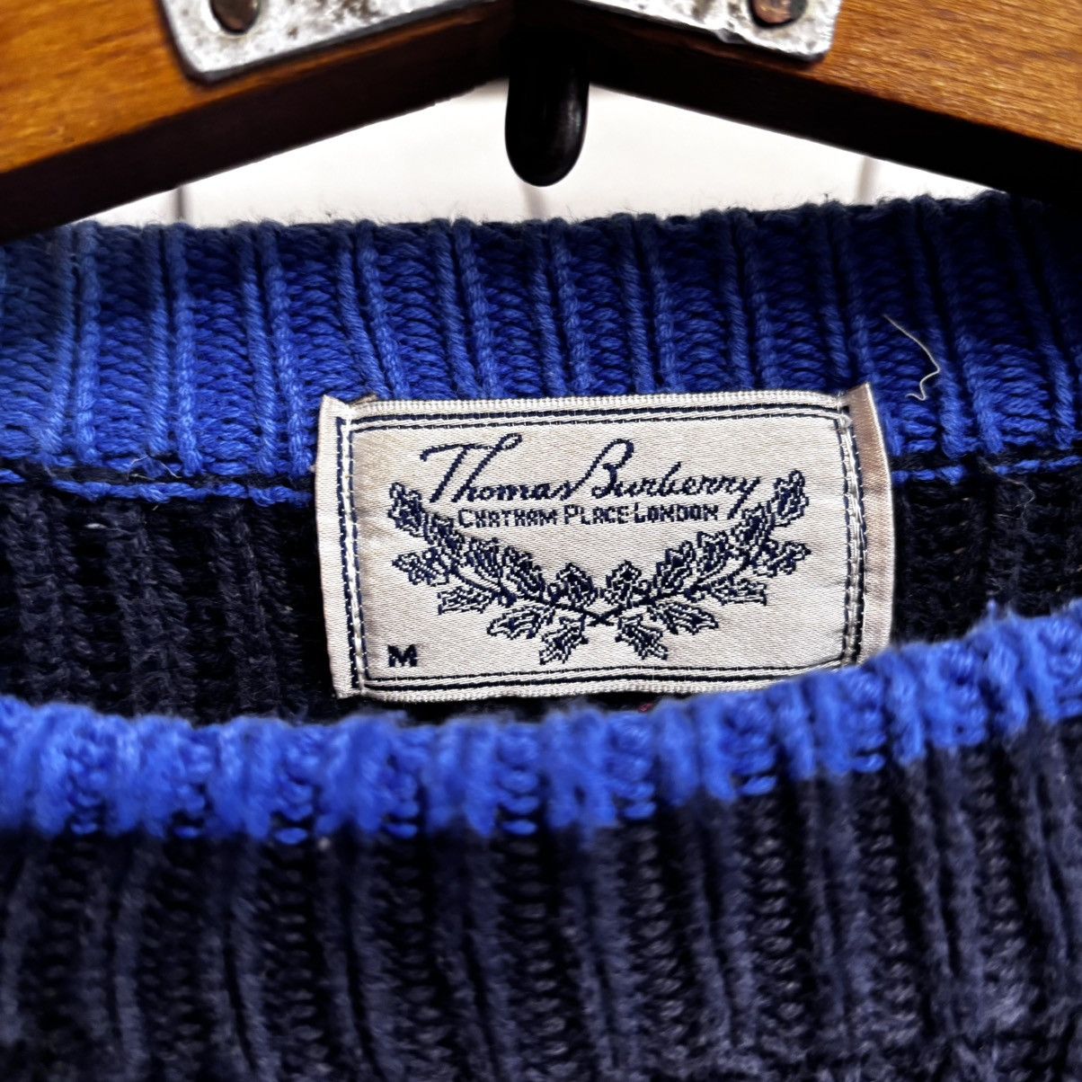 Vintage Last Drop‼️Vintage 80’s Distressed Burberry sweater knit Size US L / EU 52-54 / 3 - 3 Thumbnail