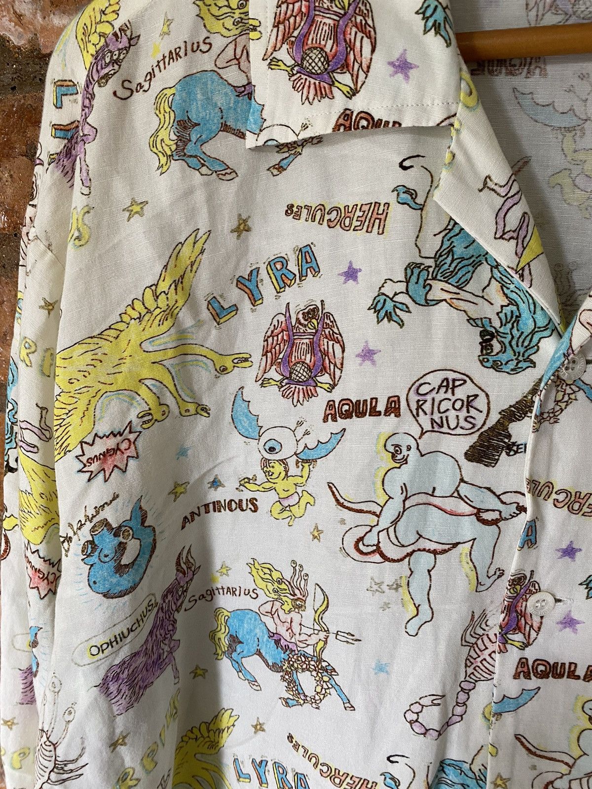 Iroquois Japan 🔥2000s Satanic Zodiac Punk sex Rayon camp collar Size US XL / EU 56 / 4 - 8 Thumbnail