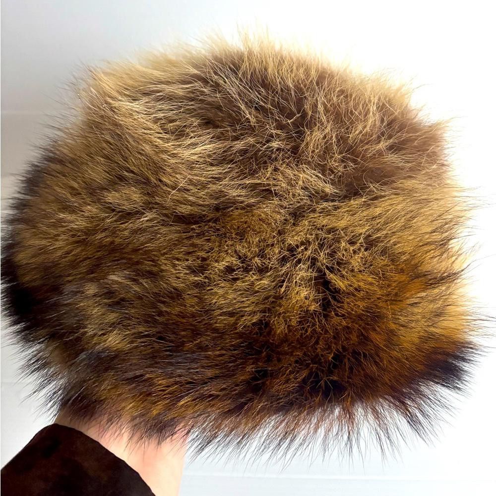 Designer Vintage real Fur Brown Hat Size ONE SIZE - 1 Thumbnail