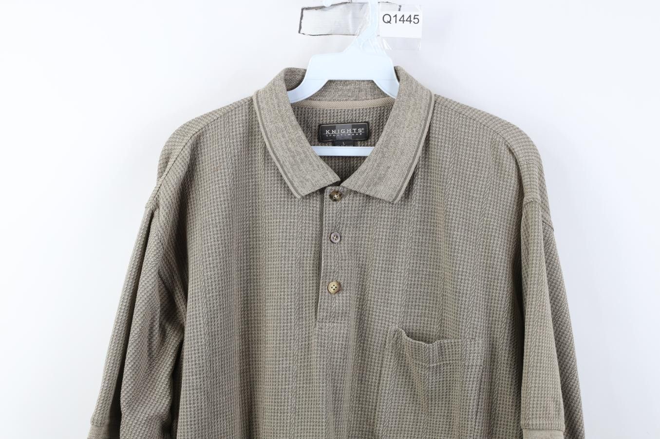 Vintage Vintage 90s Streetwear Houndstooth Knit Golf Polo Shirt Size US L / EU 52-54 / 3 - 2 Thumbnail