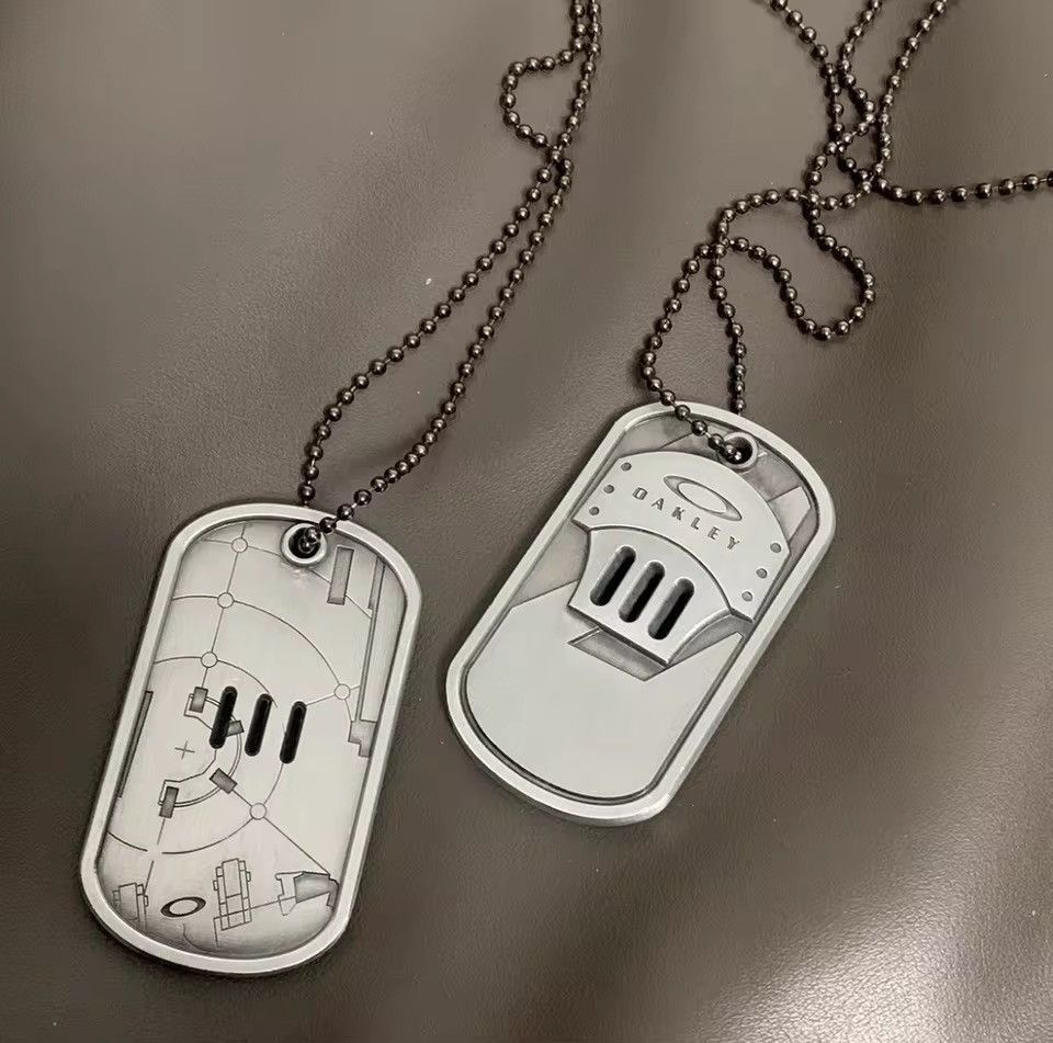 Oakley Oakley pendant necklace central logo military tag steel Size ONE SIZE - 7 Thumbnail
