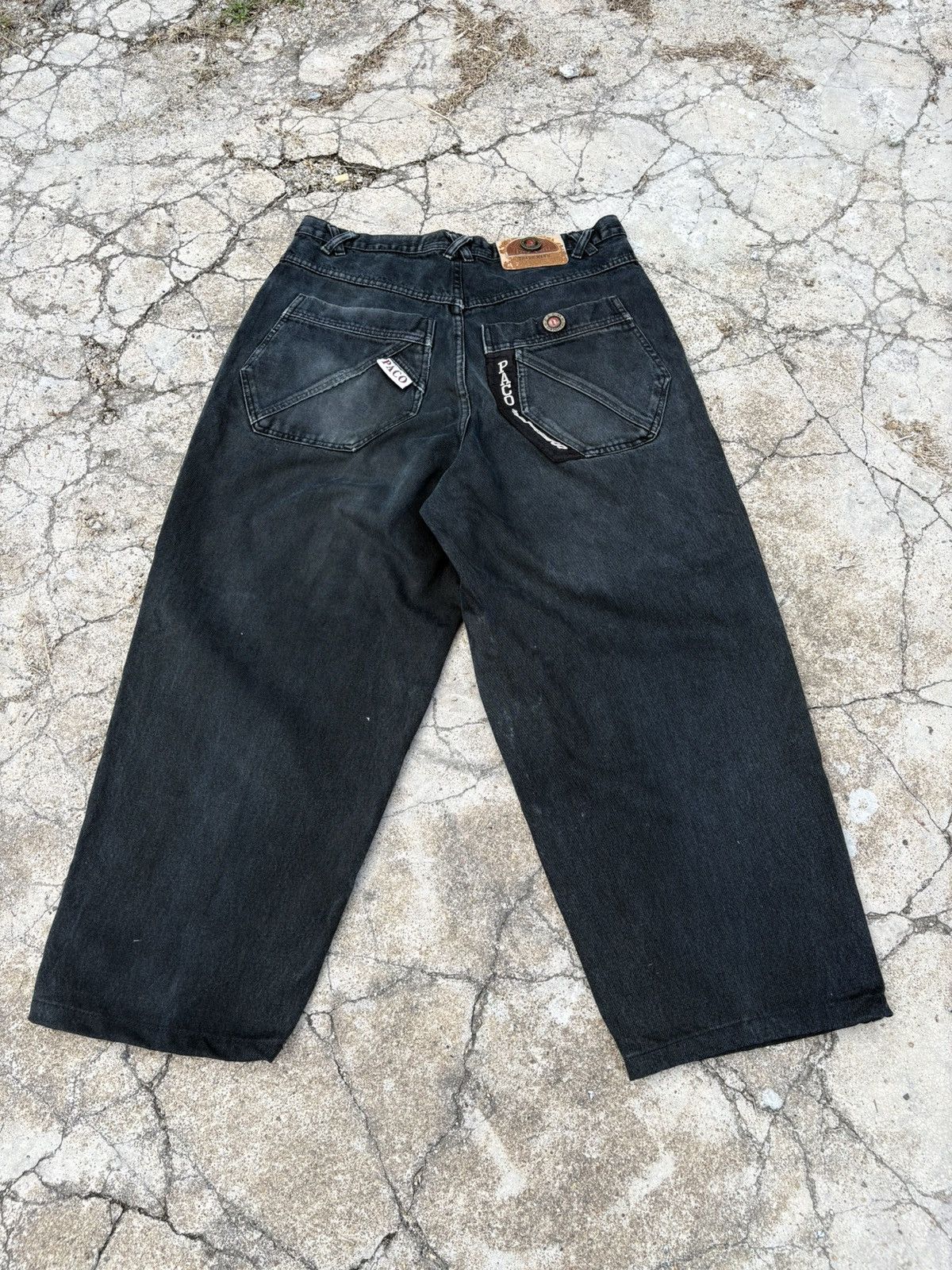 JNCO Vintage Y2K Paco Baggy Jeans Faded Black Washed Size US 34 / EU 50 - 3 Thumbnail