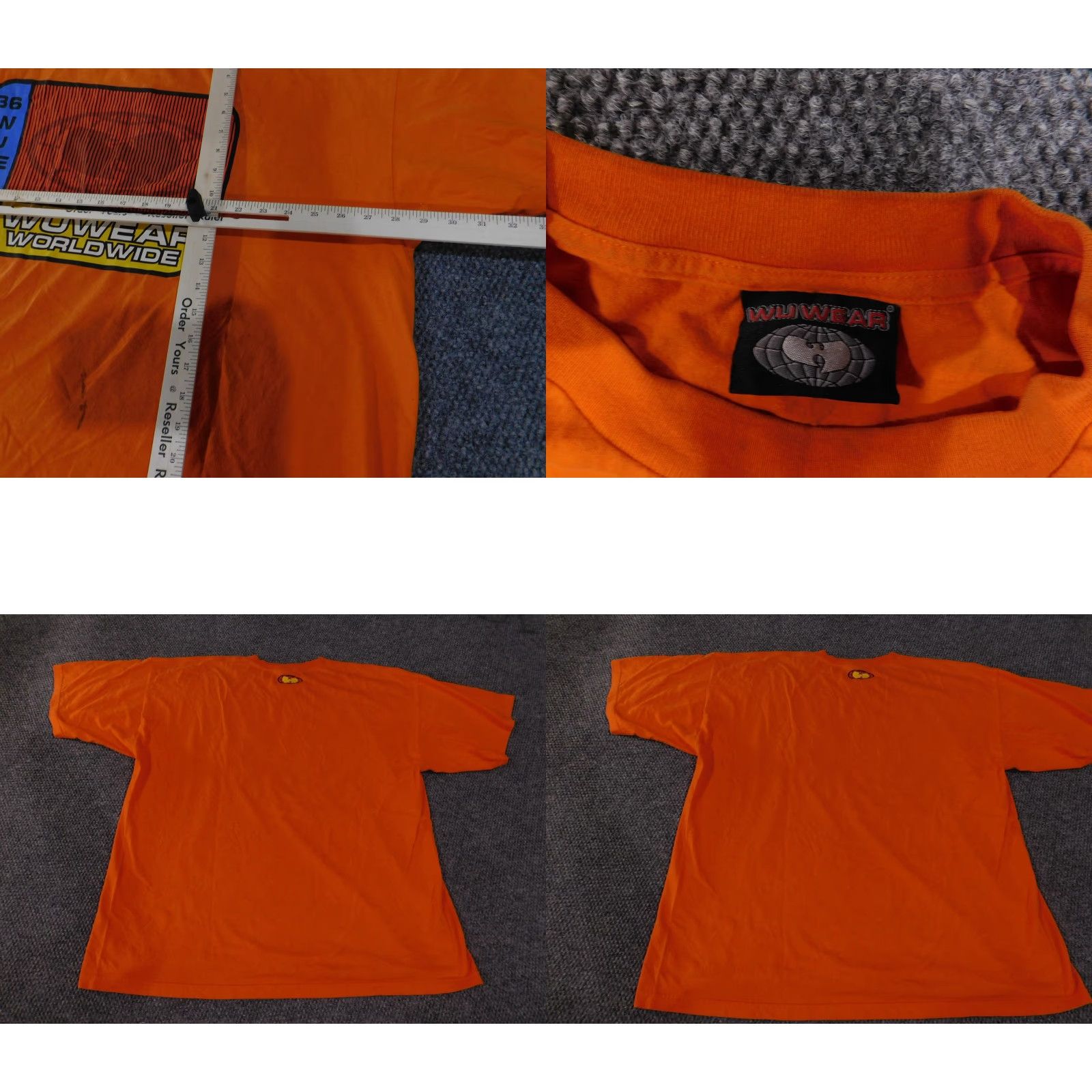 Vintage VINTAGE Wu Wear Shirt Mens XL Orange Graphic Tee Hip Hop 90s Wu Denimes Co WU DENIM CO. (Note: cannot add new info) Size US XL / EU 56 / 4 - 8 Thumbnail