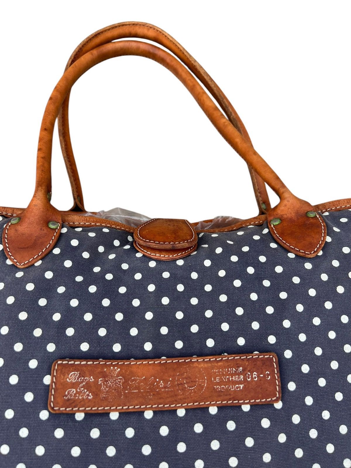 Felisi Vintage FELISI Sun Faded Canvas Leather Tote Bag Size ONE SIZE - 7 Thumbnail