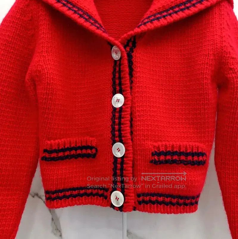 Miu Miu Miu Miu Red Wool Long Sleeve Top . Size XS / US 0-2 / IT 36-38 - 3 Thumbnail